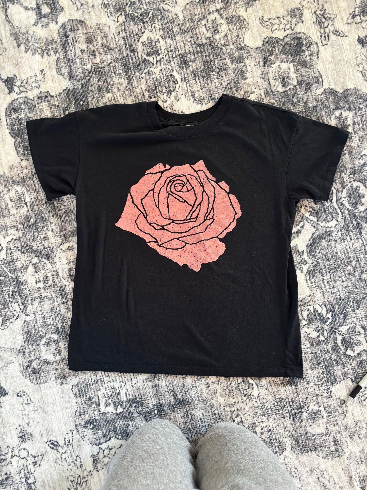 Girl Dangerous / Free People Rose boyfriend Tee in Black | XS (fits like Medium) (N137C1)