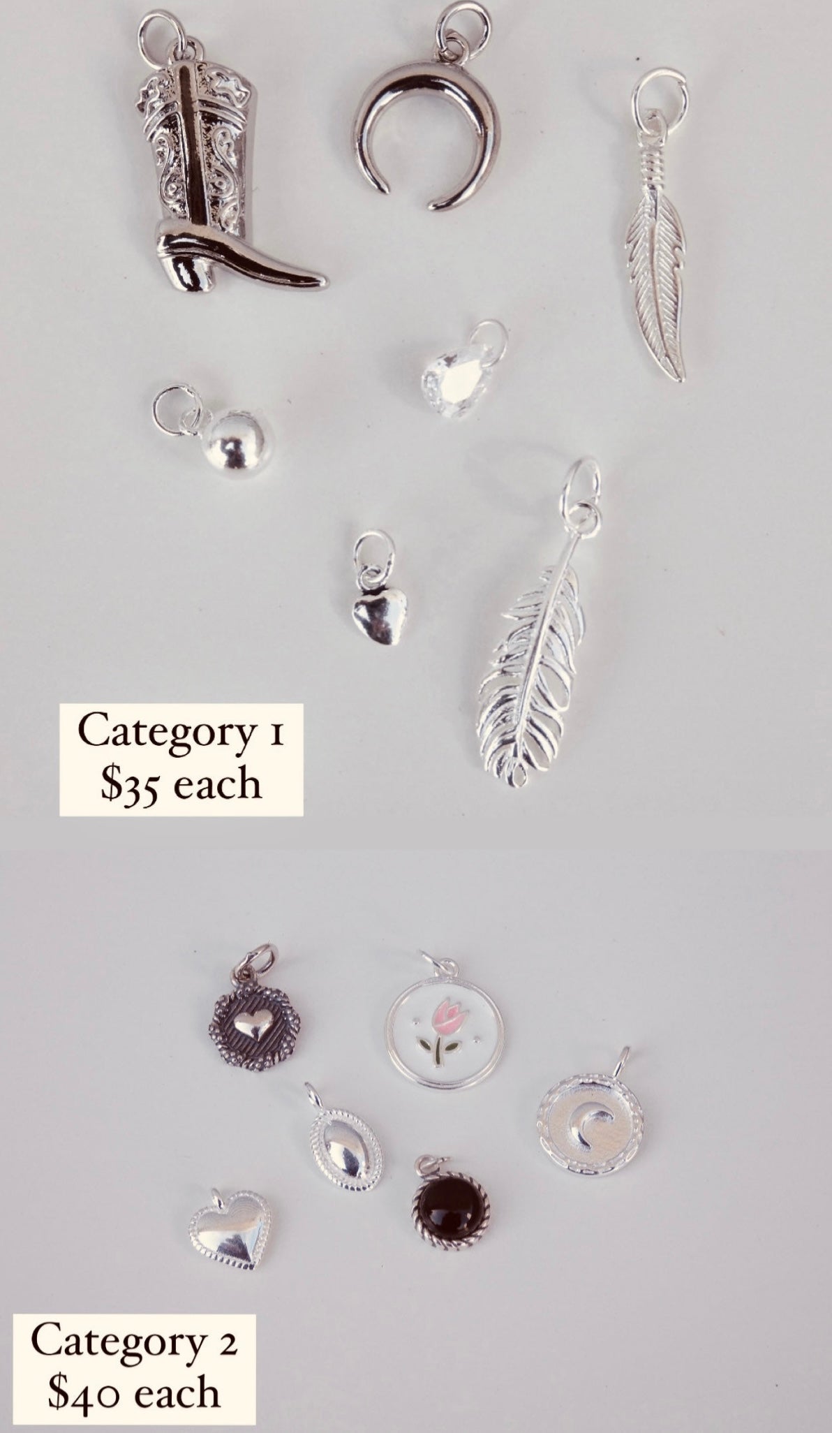 Silver Custom Charm Cluster Necklace