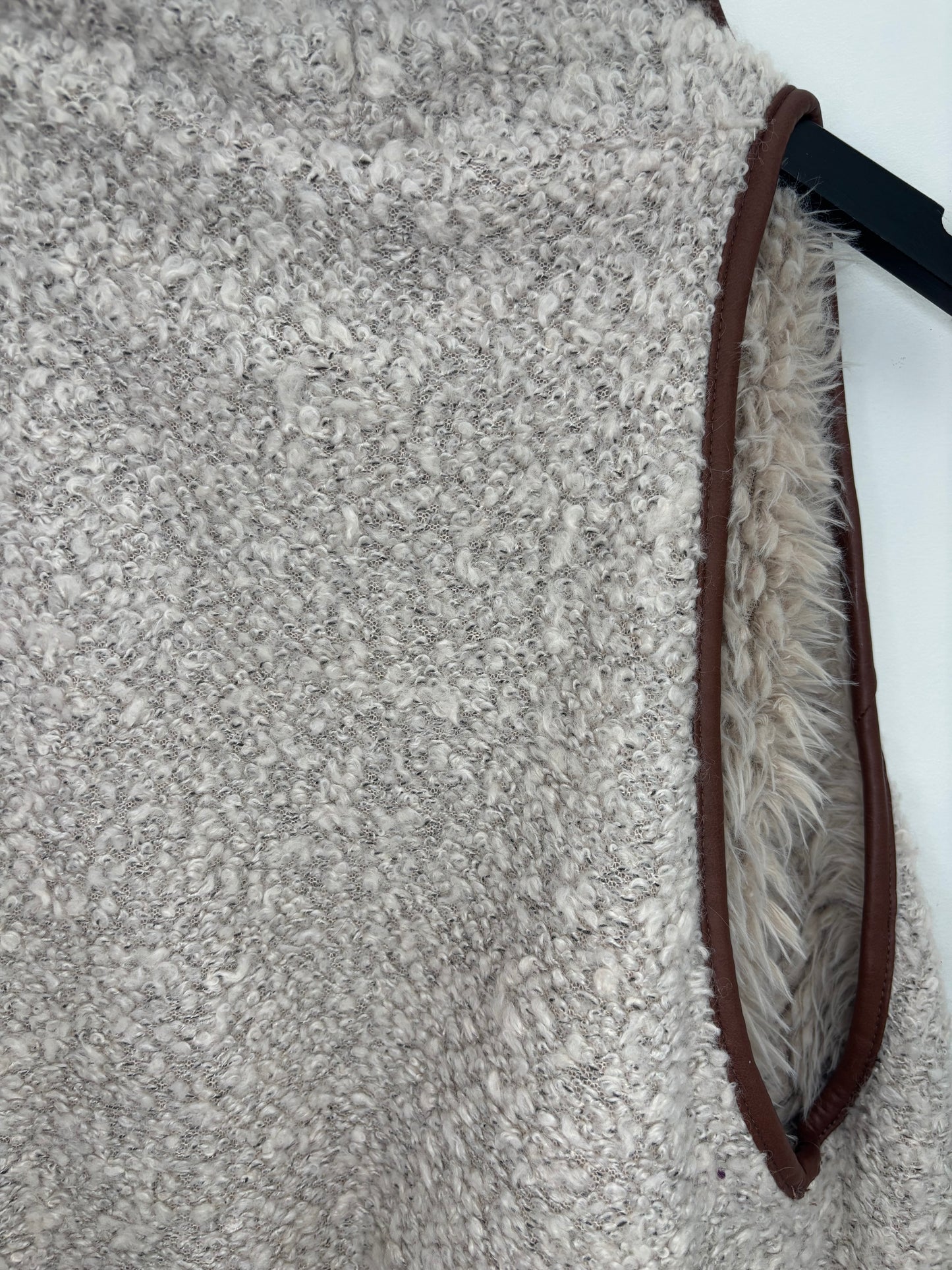 Love Tree Sherpa & Fur Open Vest | Small