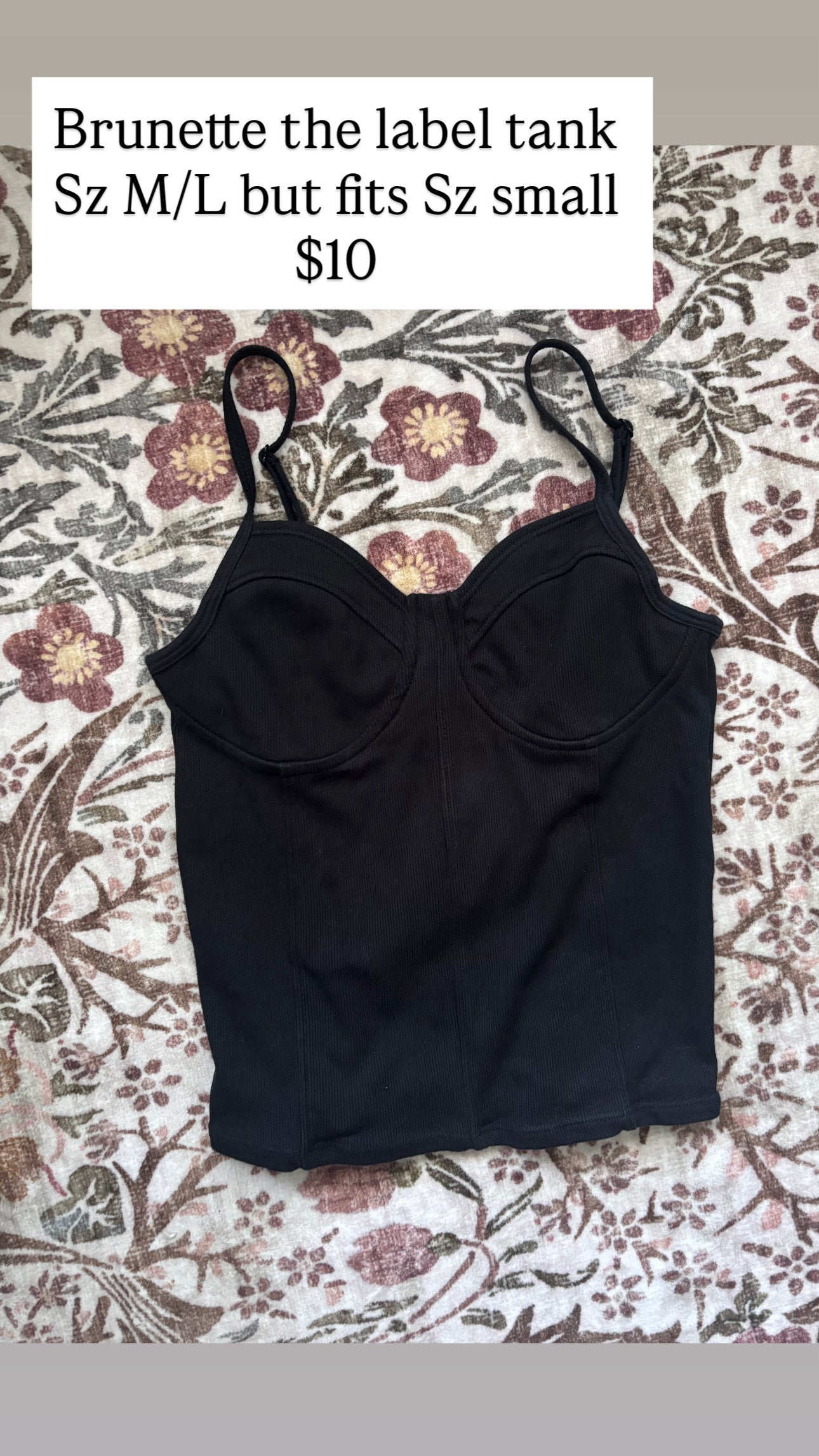 Brunette the Label Bodice Ribbed Tank Top | Sz M/L fit is XS/S *