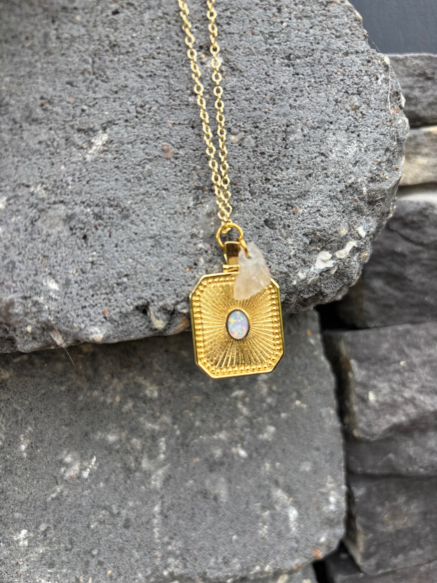 Gold Charm Cluster Necklace