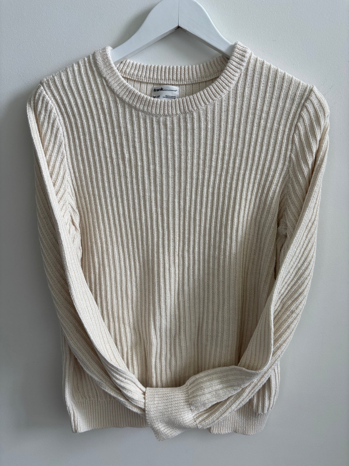 Frank & Oak Cotton Ribbed Knit Sweater | Medium