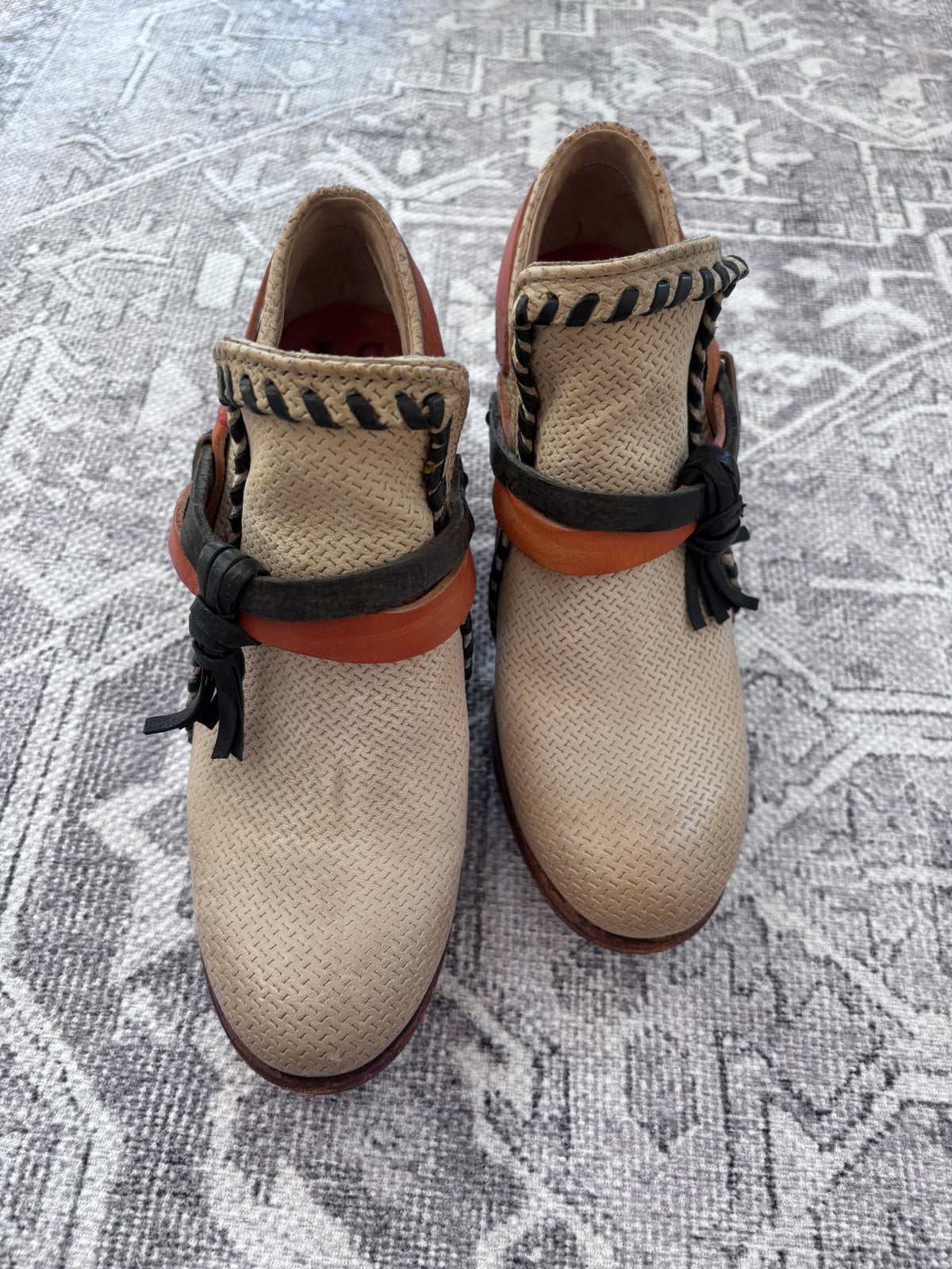 A.S. 98 Leather Block Booties | Sz 38 (fit like 6 or 6.5)