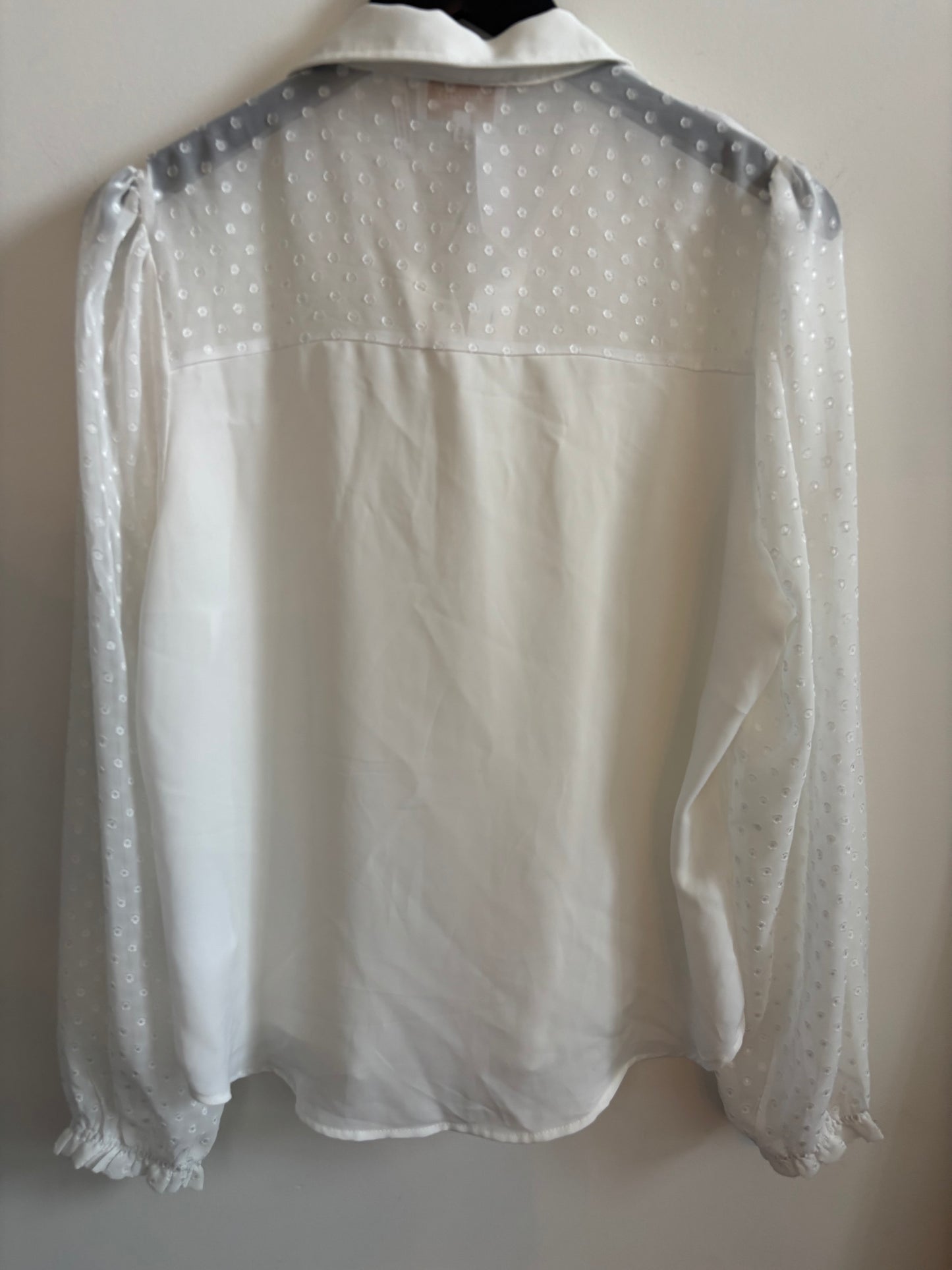 Laundry by Shelli Segal Button Front Balloon Sleeve Top | Large