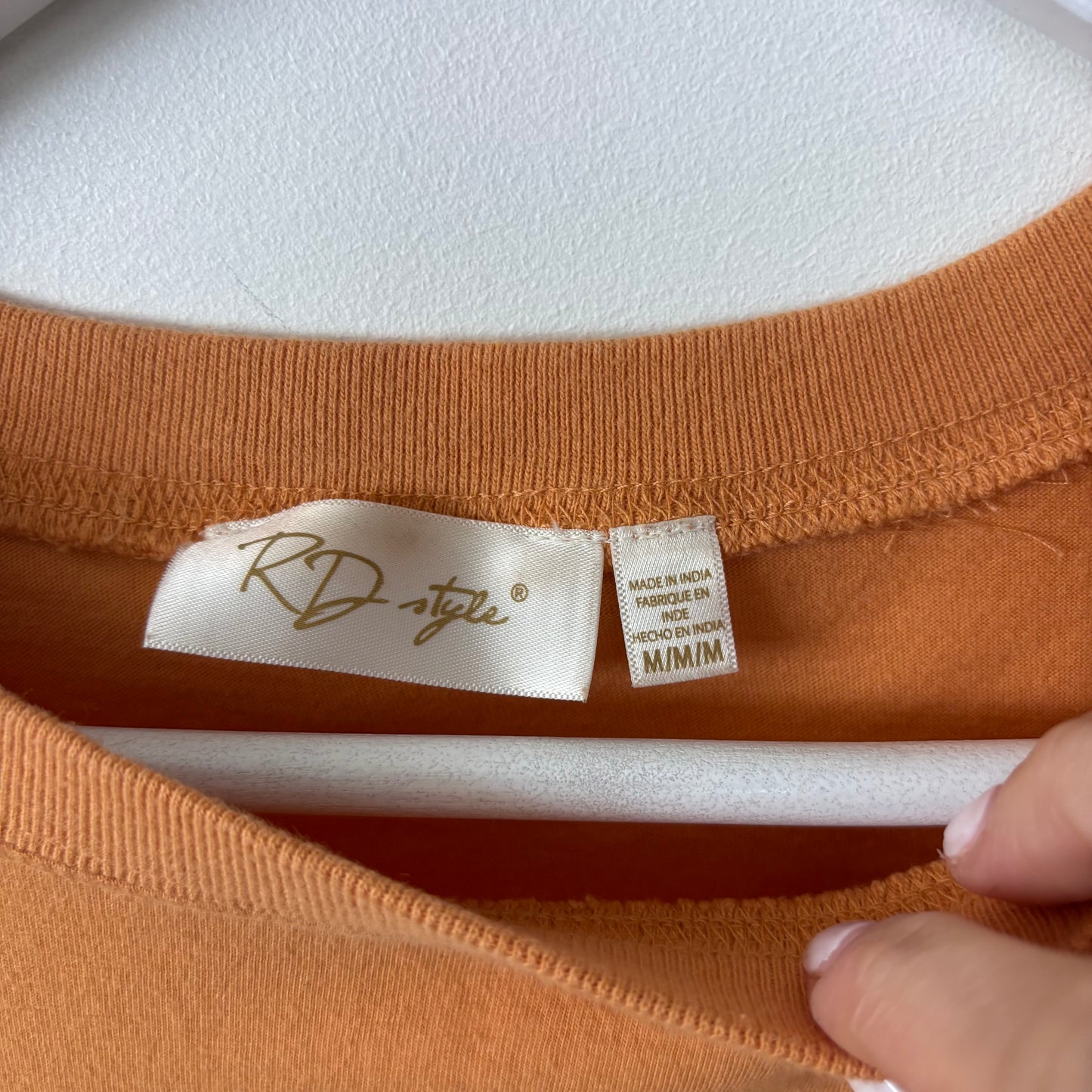 RD Style Orange Rolled Hem Tee | Sz Medium