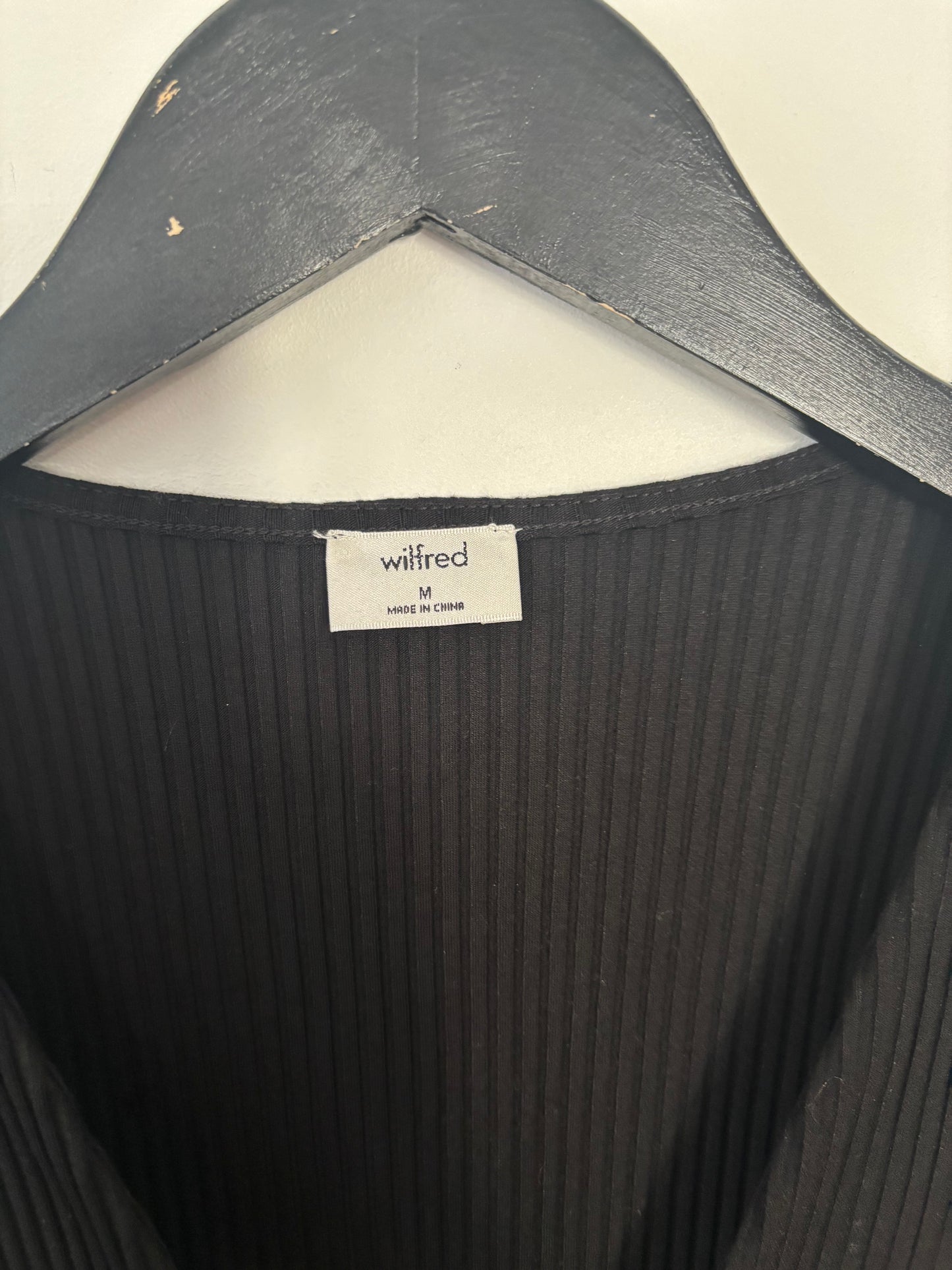 Wilfred / Aritzia Jeanne Ribbed Deep V Dress | Medium (N233M8)