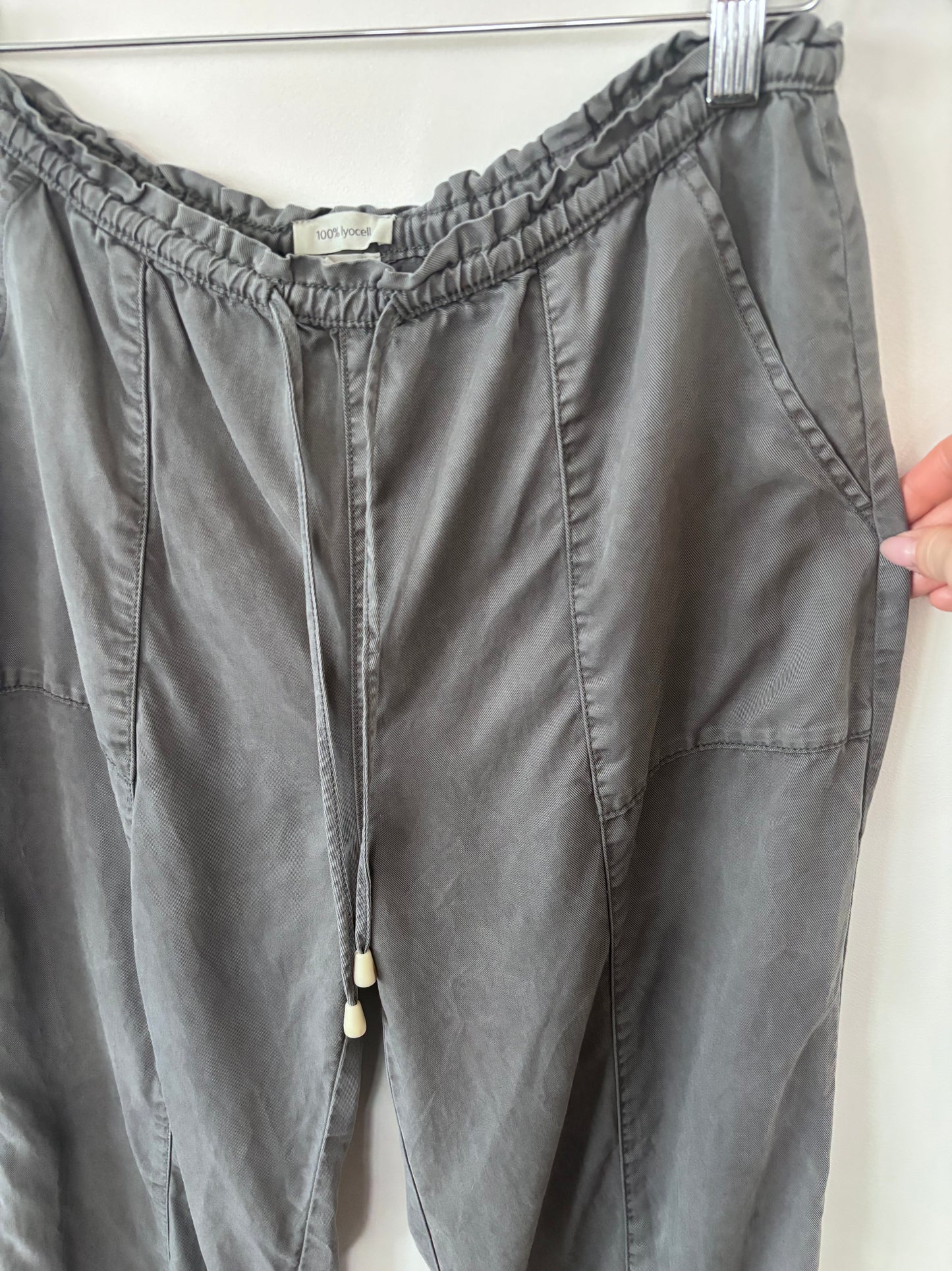 Joie Grey Lyocell Drawstring Pants | Medium