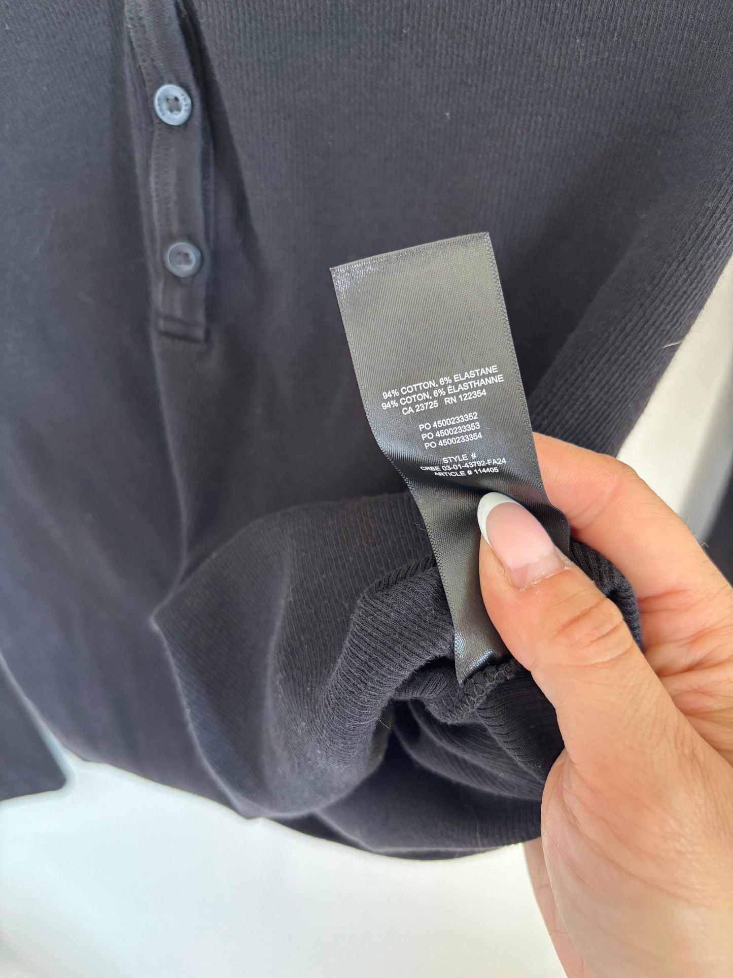 TNA / Aritzia homestretch Ribbed Henley Top | Large