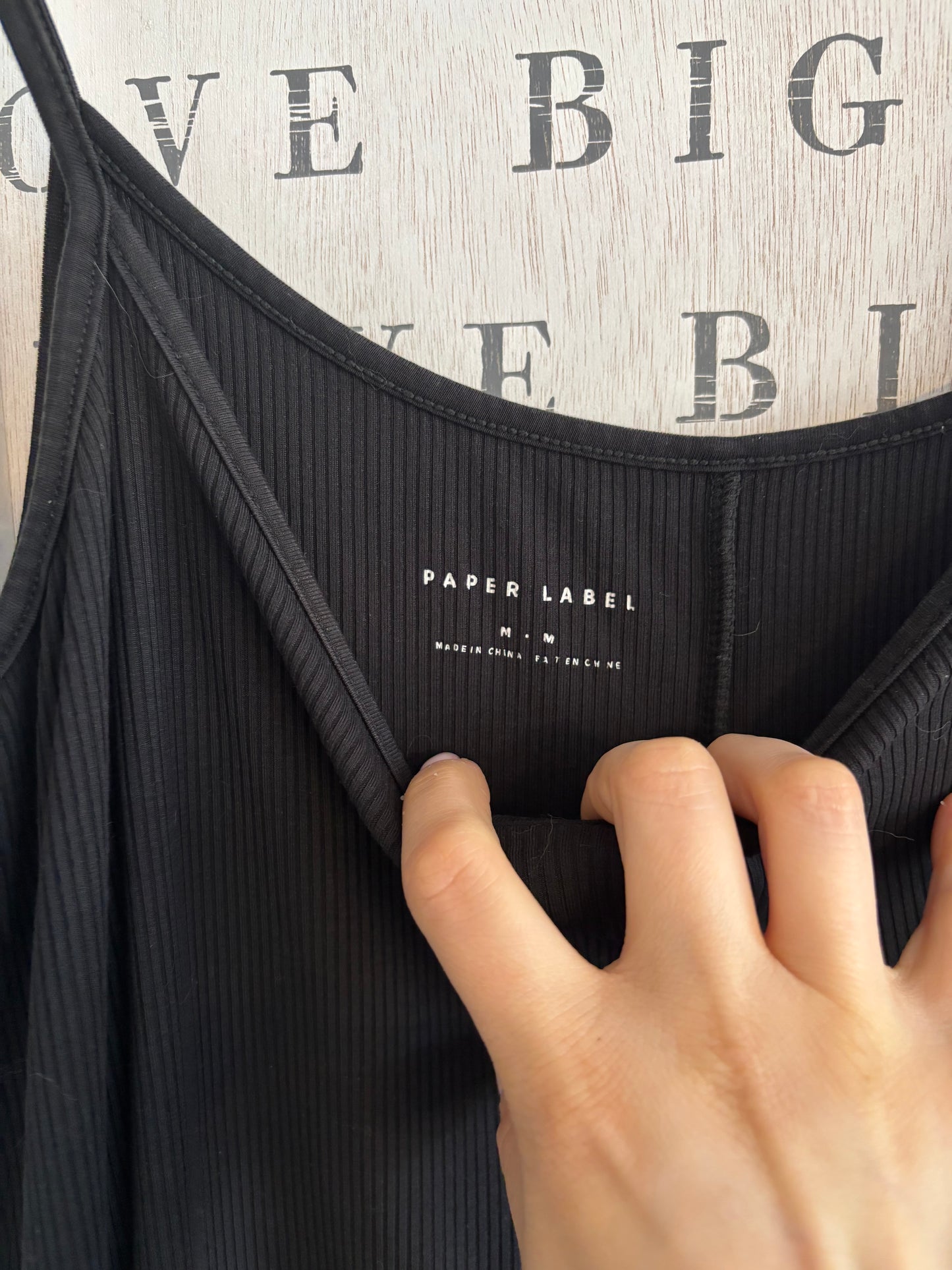 Paper Label Rib Relaxed Romper | Medium