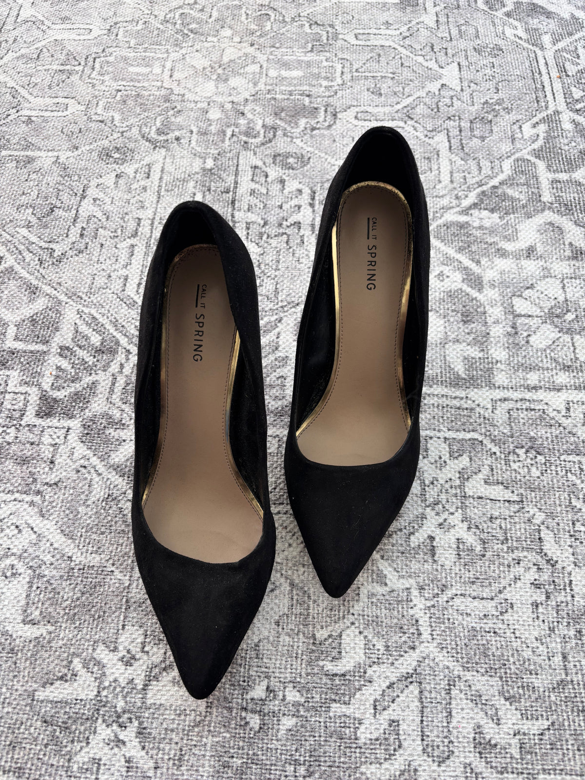 Call It Spring Suede Black Heels | Sz 8.5