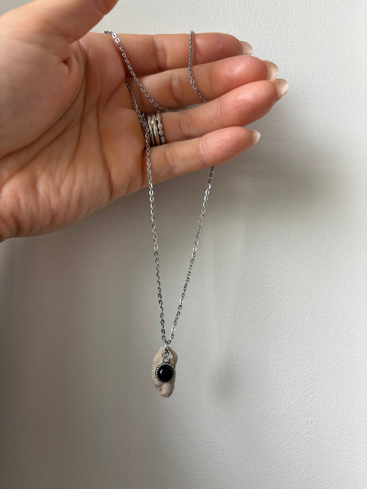 Silver Charm Cluster Necklace