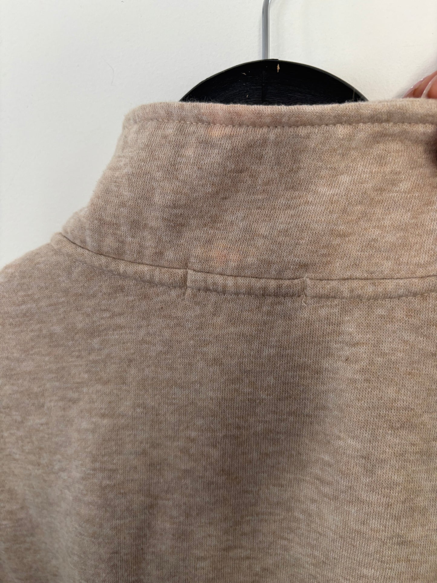 Z Supply 1/2 Zip Fleece Sweater Darker Beige* | Small Oversized (N255W7)