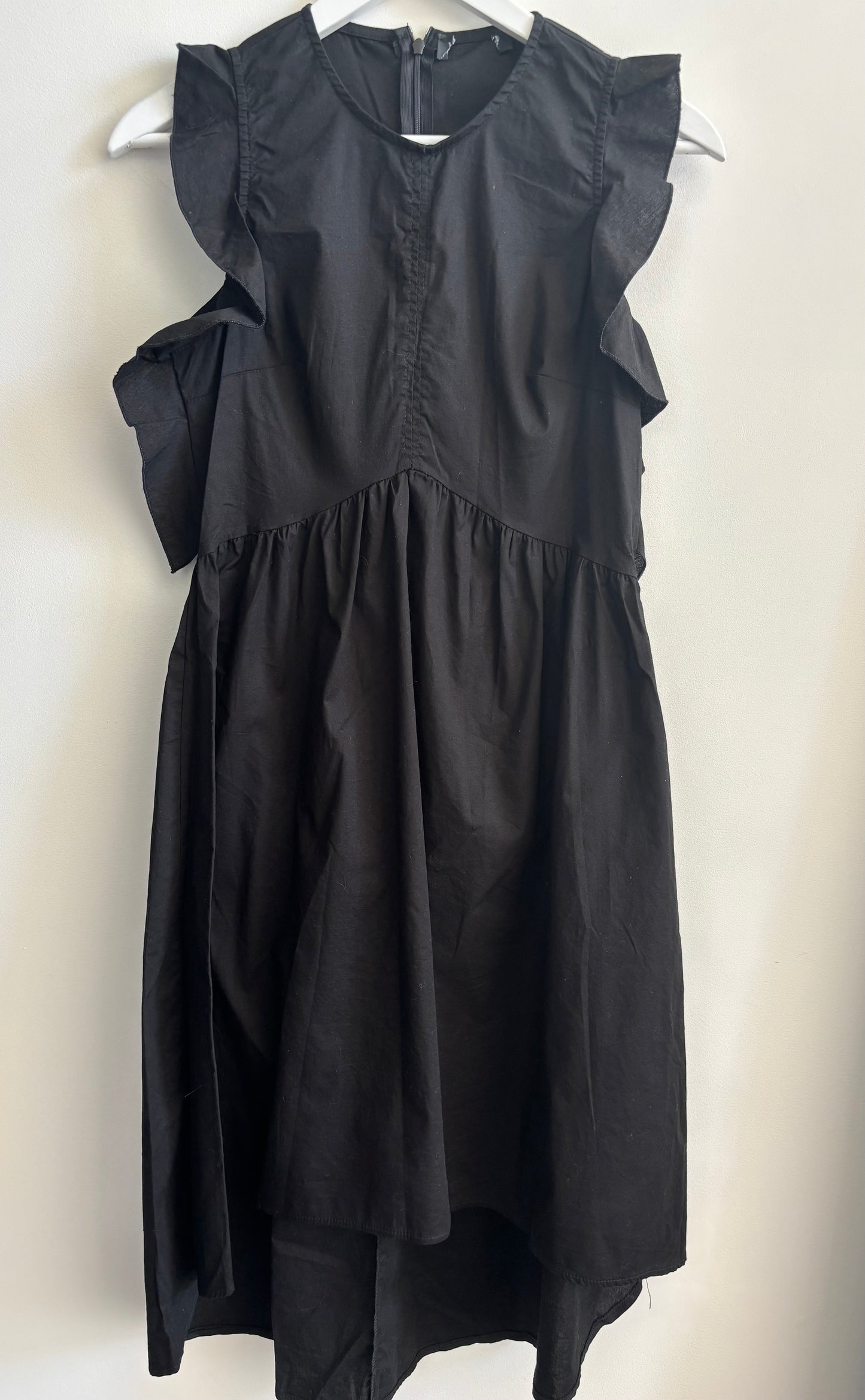 Ruffle Sleeveless Poplin Dress | Small