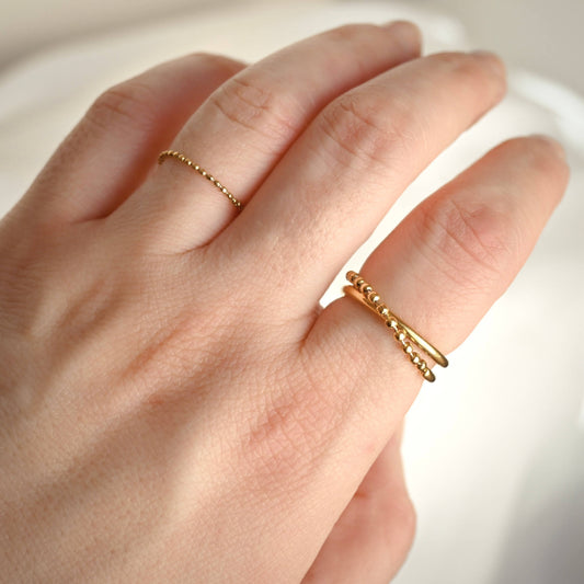 BEJ Beaded X Criss Cross Ring (Sz 6)