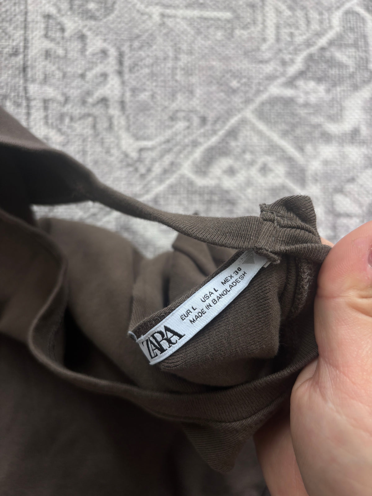 Zara Open/Twist Back Brown Long Sleeve Shirt | Sz Large