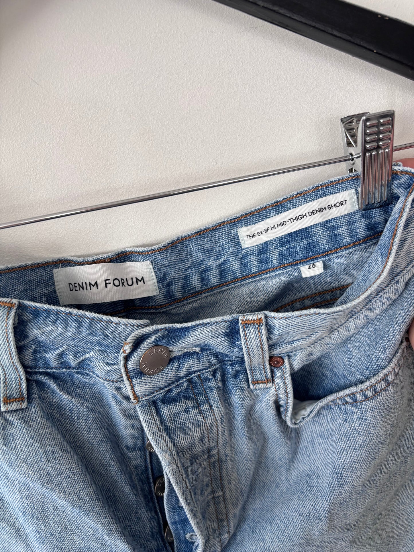 Denim Forum The Ex-Boyfriend Hi Mid-Thigh Denim Short | Sz 26 (fits a bit big 27)