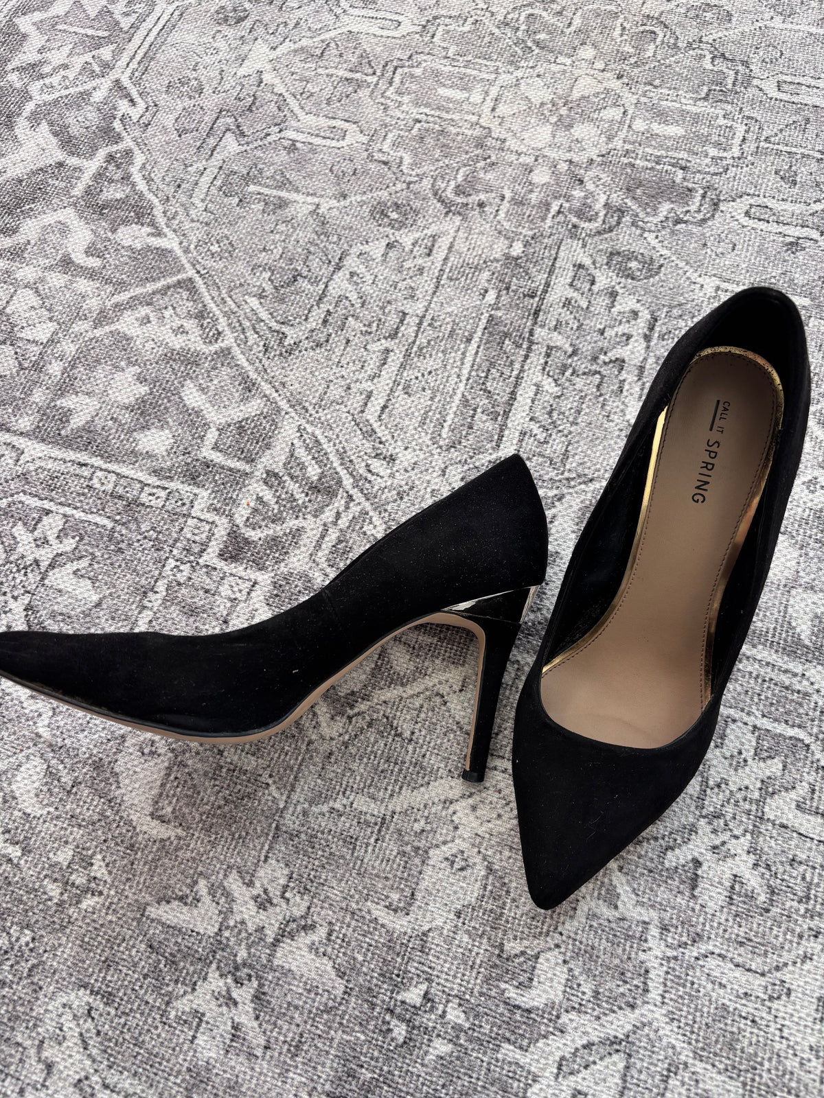 Call It Spring Suede Black Heels | Sz 8.5