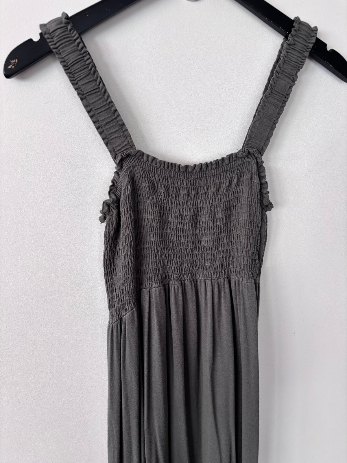Hello Miz Smocked Tube Midi Dress in Green/Grey | Sz Small (Maternity brand)