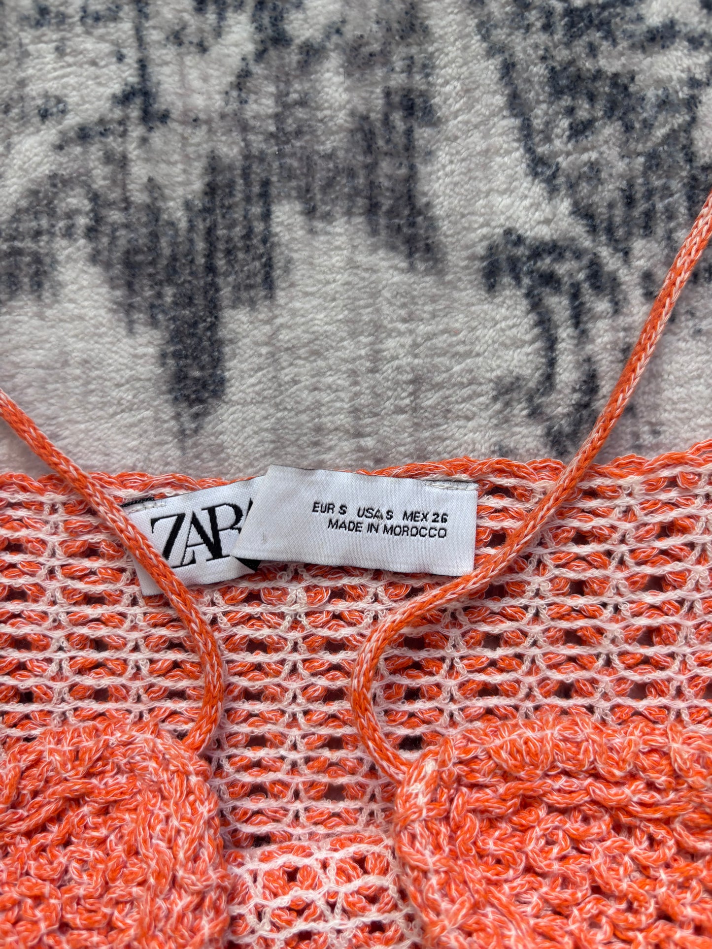 Zara Orange Knit Crop Top | Sz Small