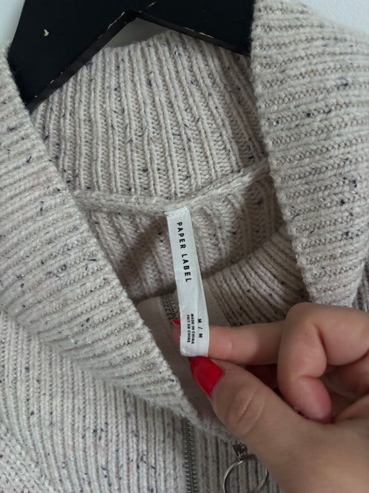 Paper Label Funnel Neck Knit Henley | Sz Medium (oversized) SER2