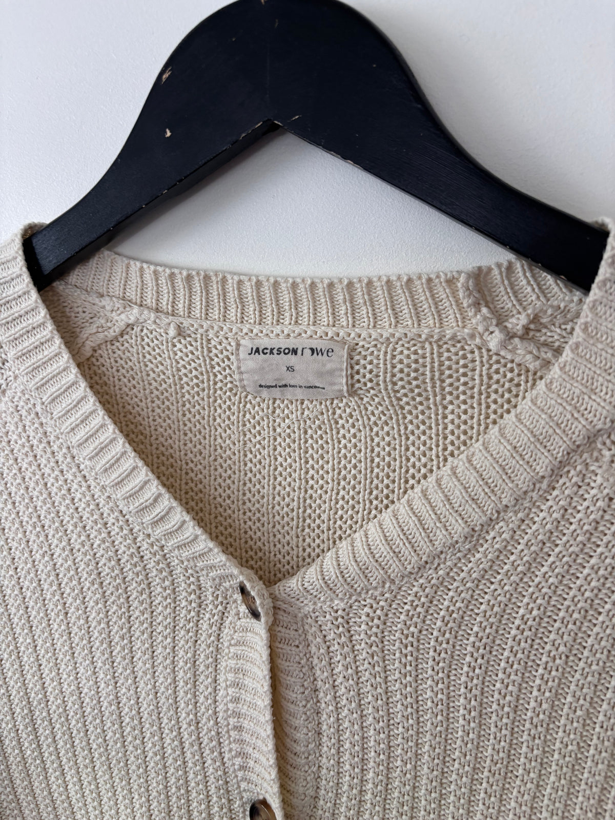 Jackson Rowe Cream Button Up Cardigan | Sz XS