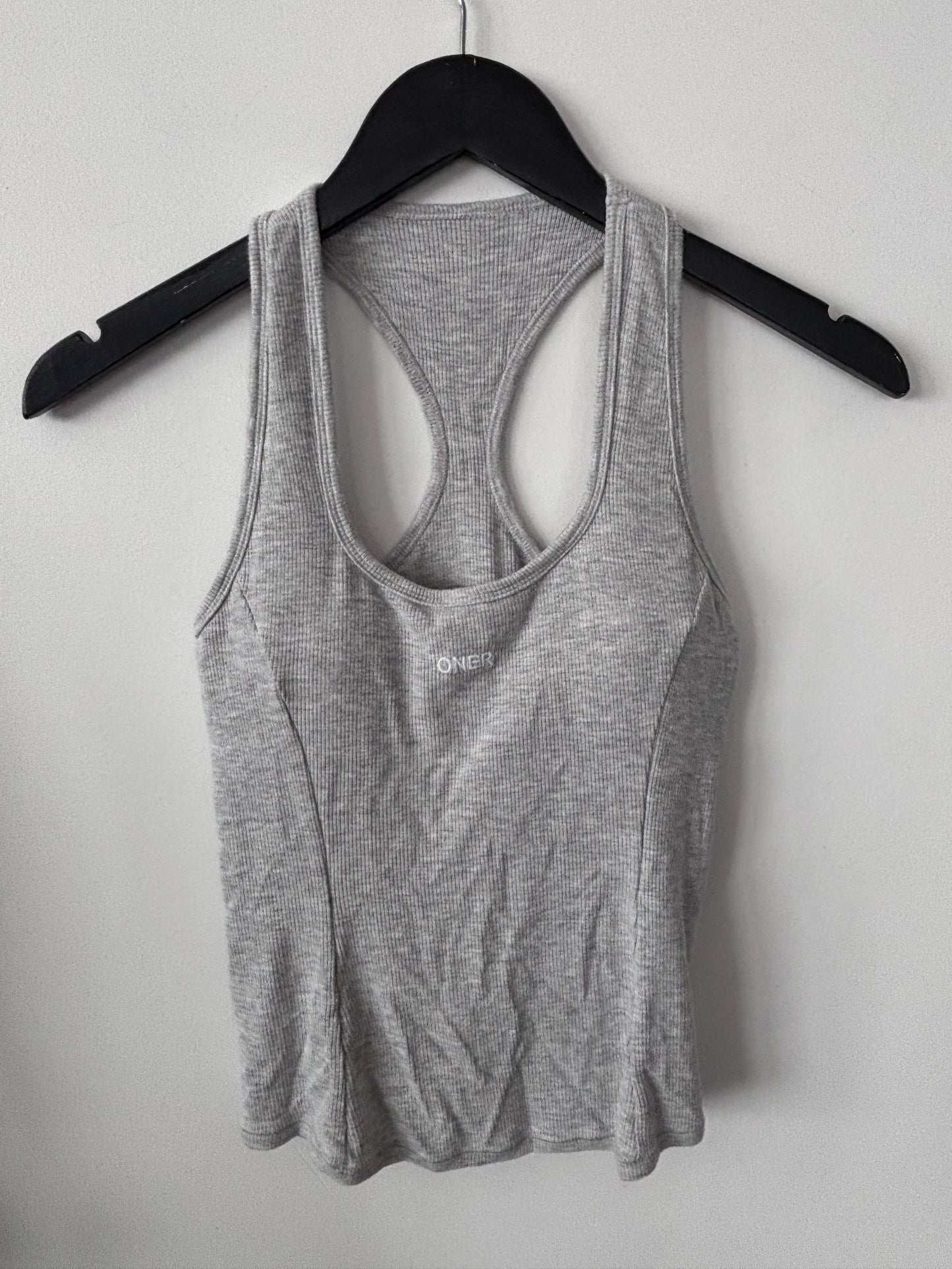 Oner Grey Ribbed Bra-Free Tank | Sz Small