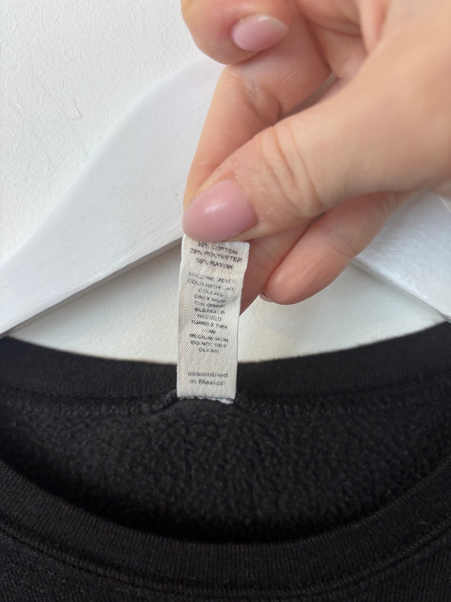 Oat Collective Just Love Black Crewneck Sweater | Sz Small