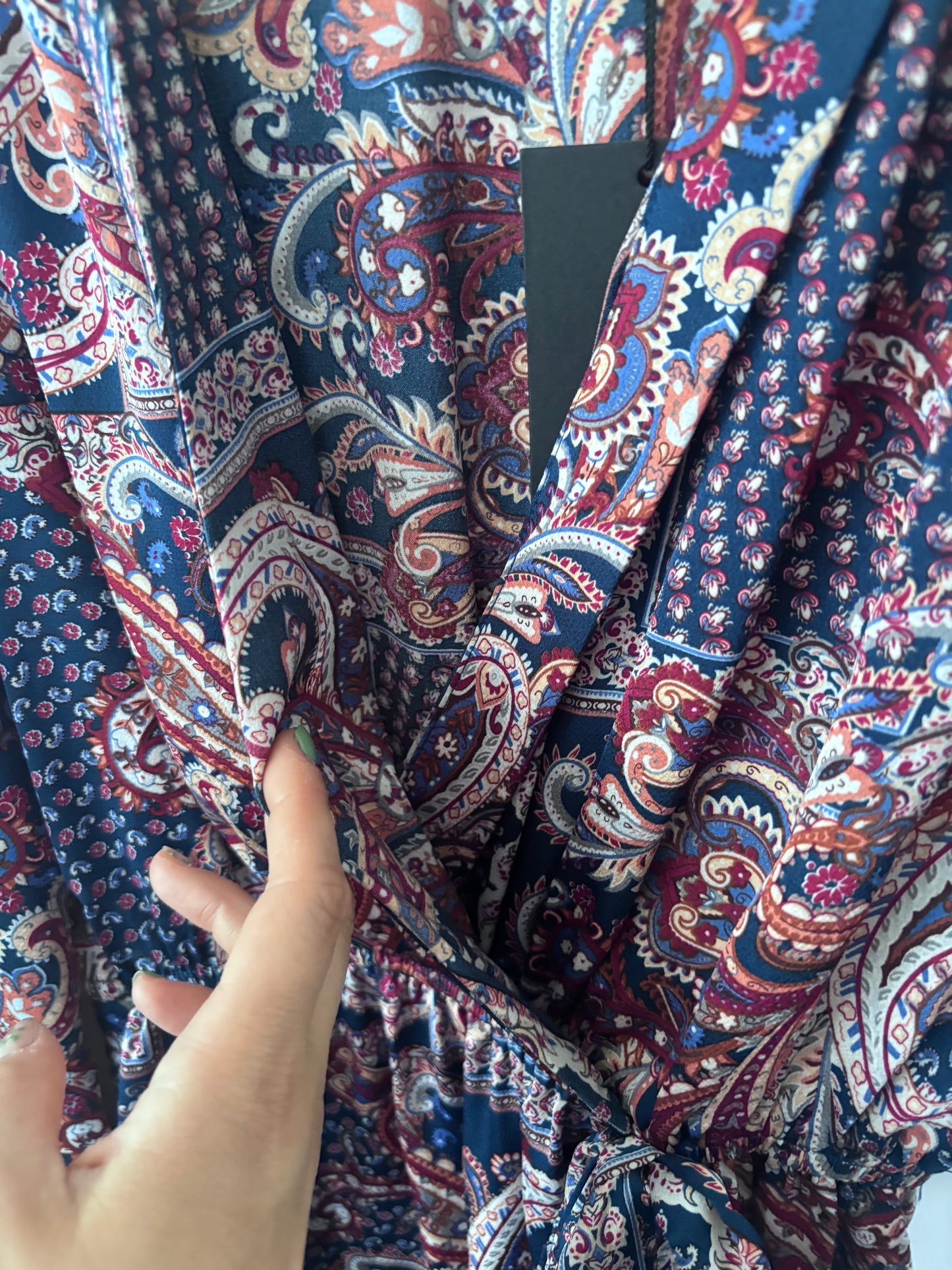 AngelEye Paisley Faux Wrap Dress NWT | Sz Small
