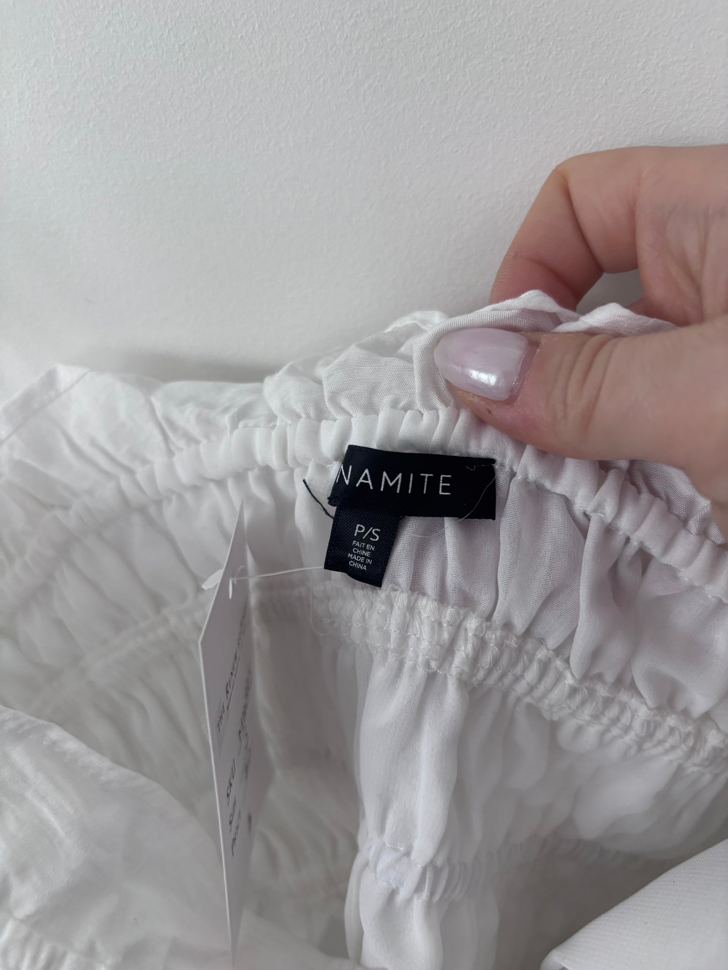Dynamite White Tie Front Top | Sz Small (M169R5)