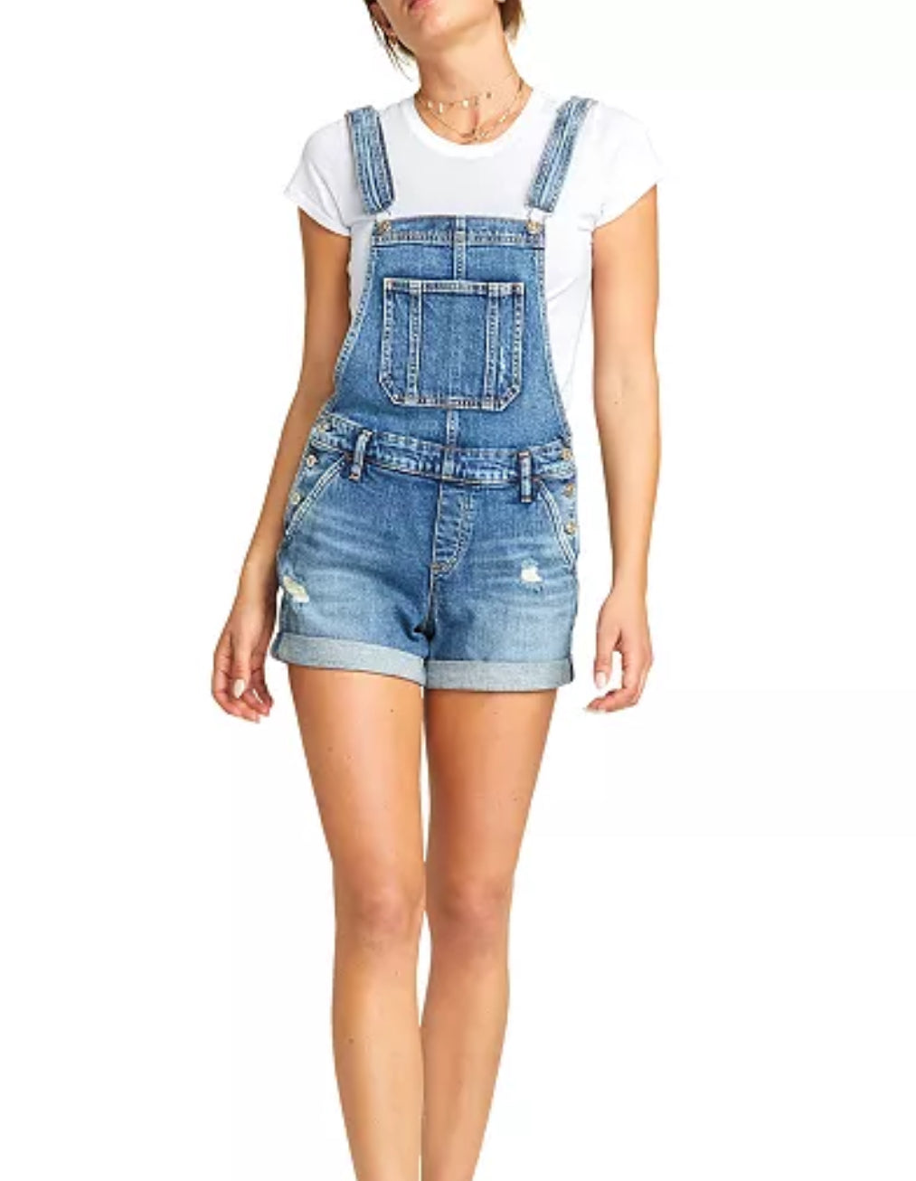Silver Denim Shortalls | 27