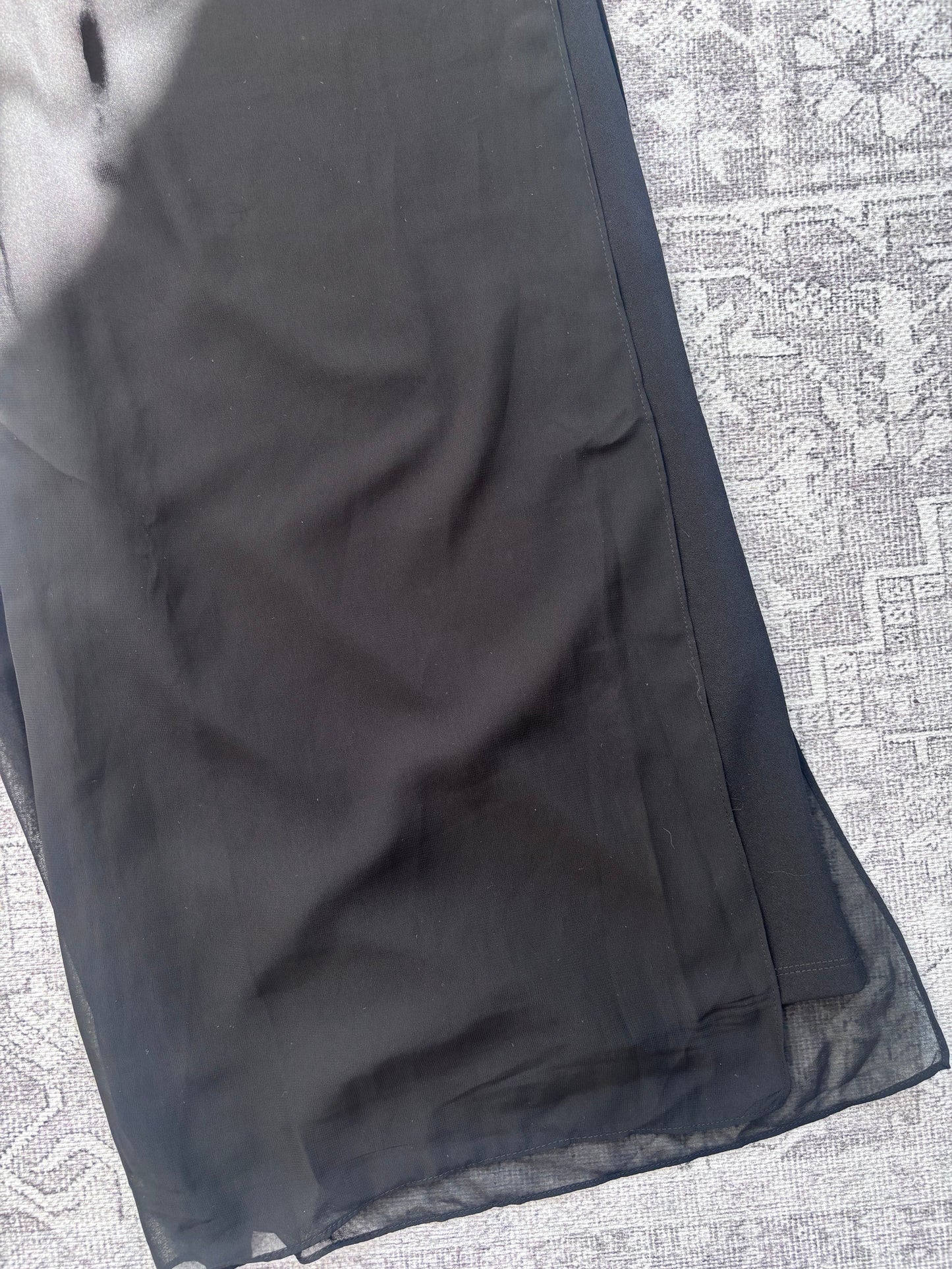 MsGlamour Black Wide Leg Chiffon Layer Pants NWT | Sz XXL