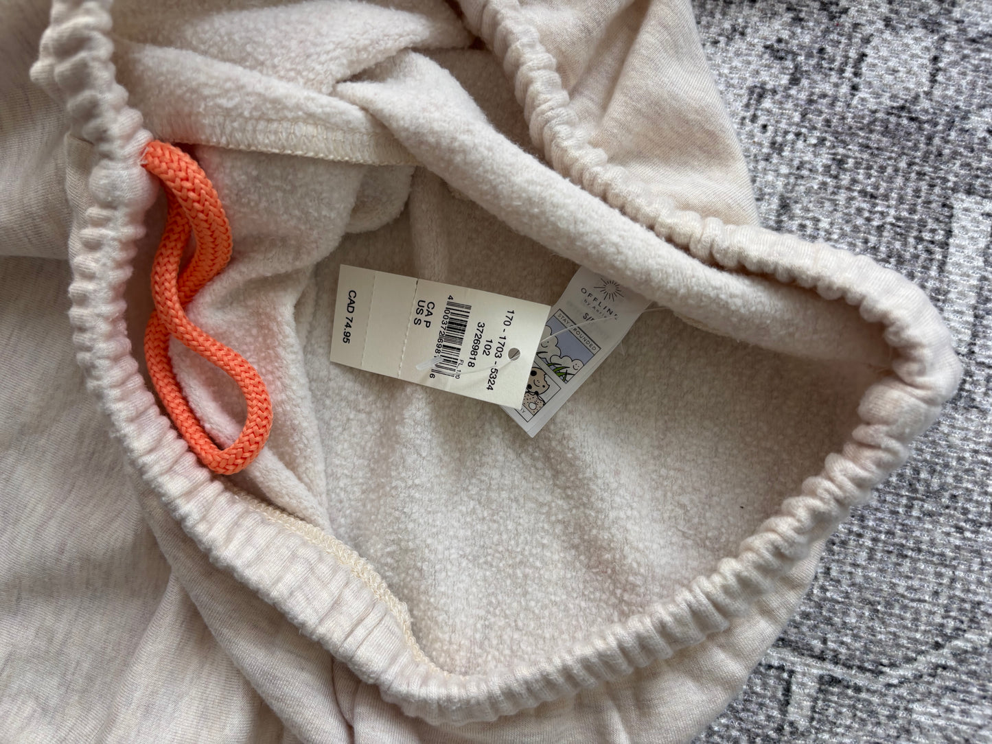 OFFLINE Aerie OTT Fleece Super Flare Pant (oatmeal/orange) | Sz Small (XS fit, flash