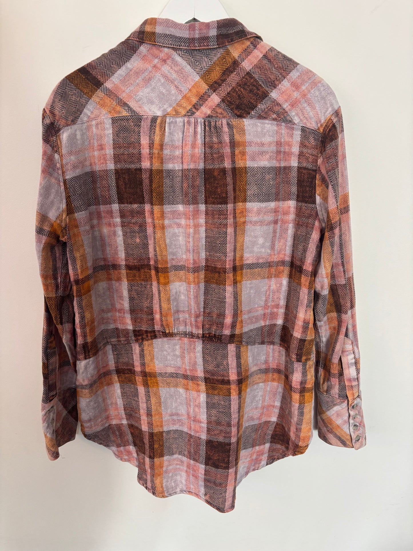 Free People Women’s Easy Street Button Down Top | Small Oversized (D106S2)