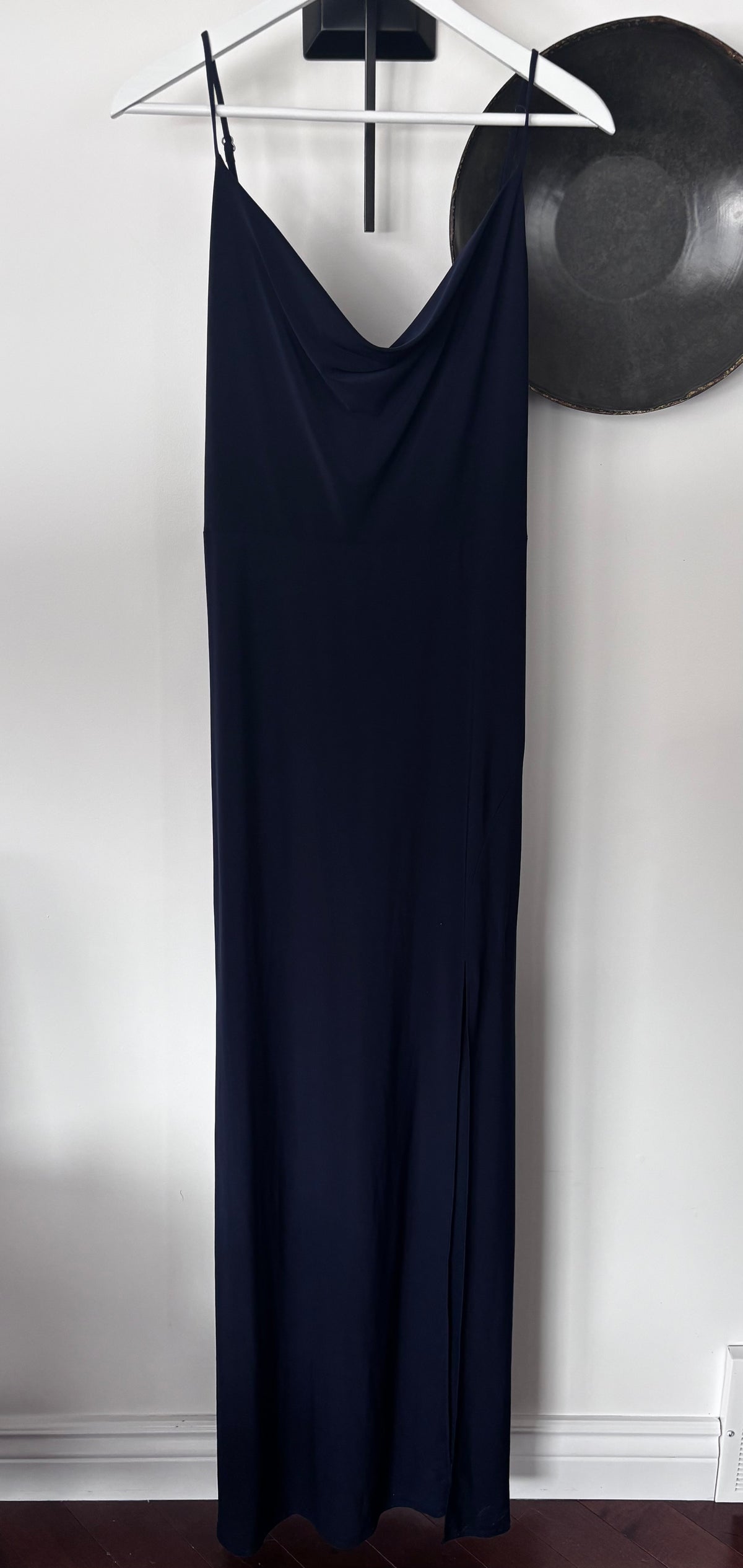 Le Chateau Navy Cowl Neck Maxi Dress | Sz Large