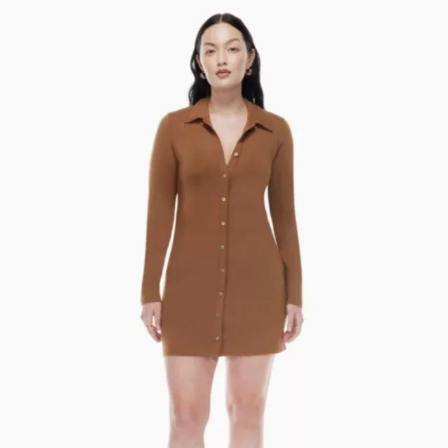 Wilfred/Aritzia Pose Button Down Jersey Shirt Dress | Large