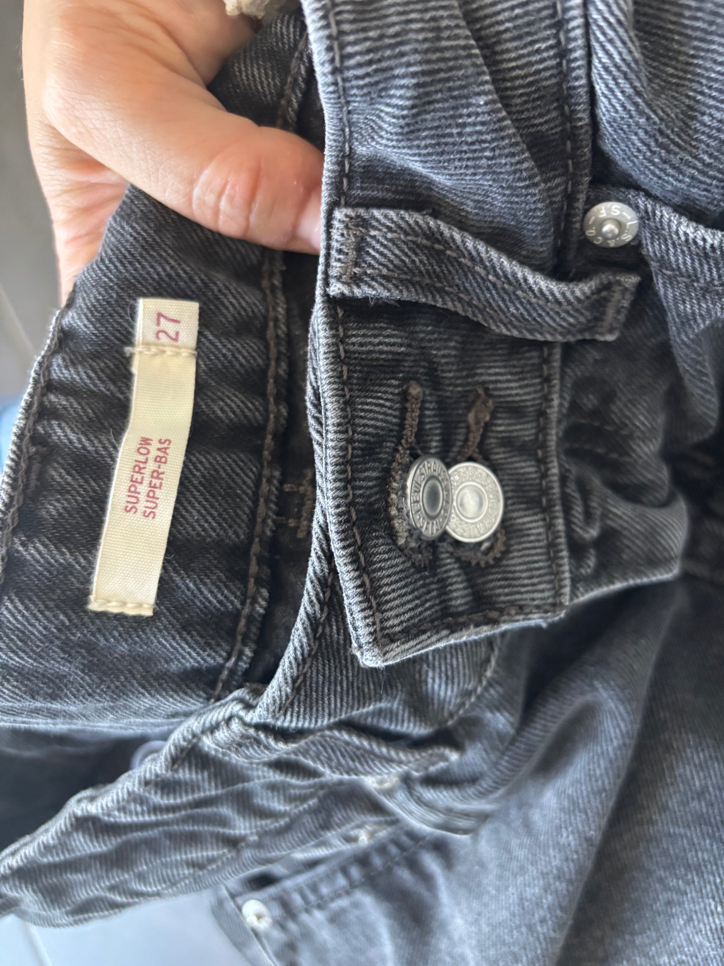 Levi's Superlow Black Denim | 28 (may fit smaller)