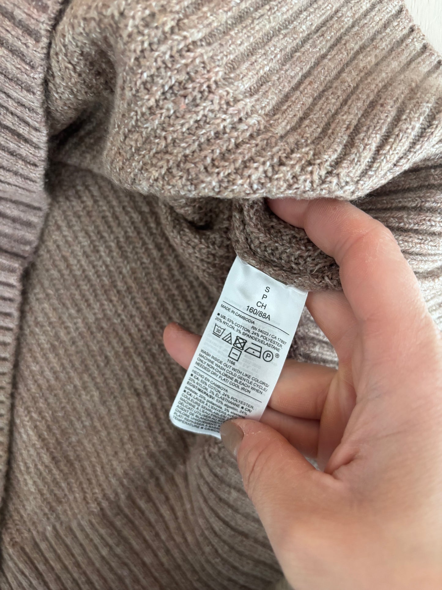 Old Navy Taupe Knit Sweater | Sz Small (Oversized)
