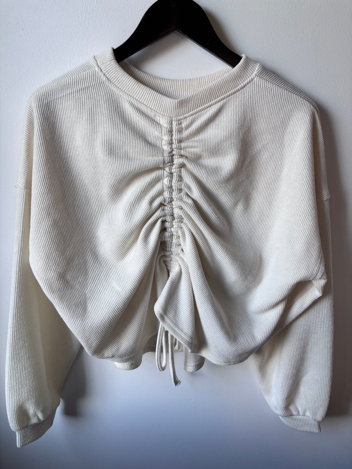 Blu Pepper Ruched Back Ivory Sweater | Sz Medium NWT