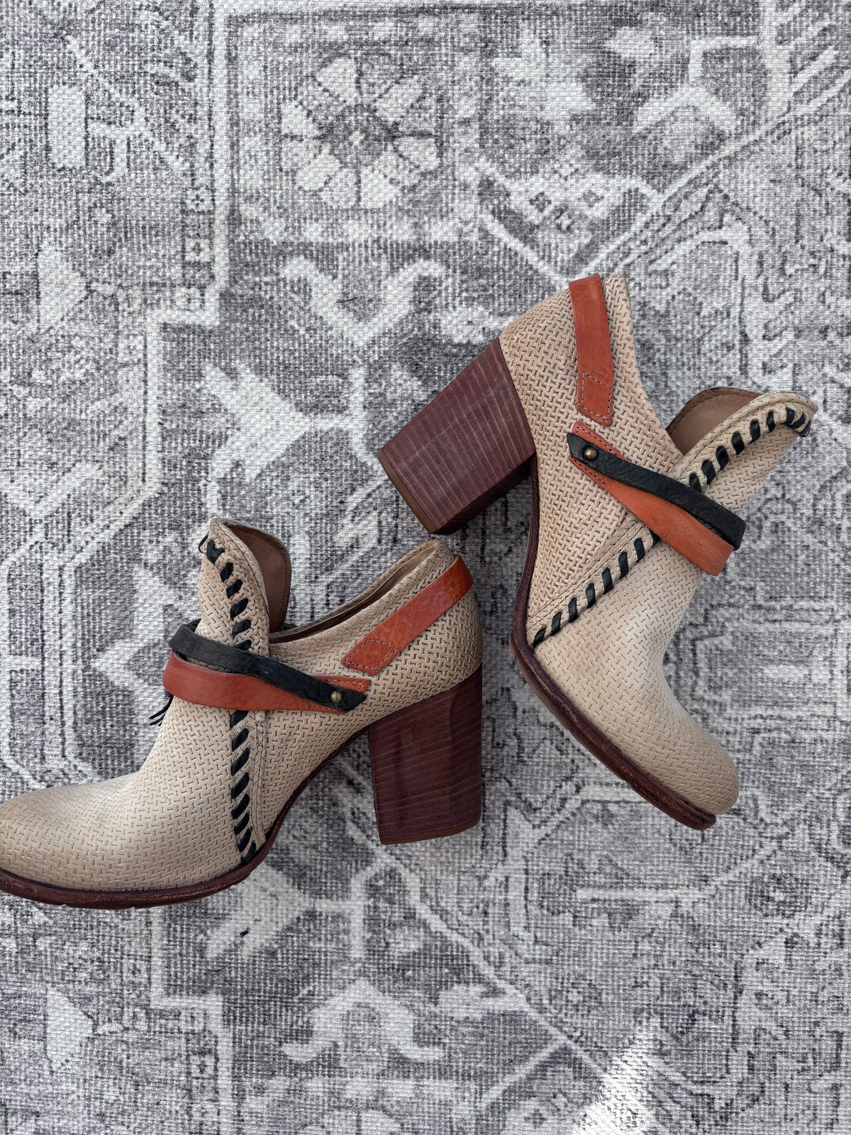 A.S. 98 Leather Block Booties | Sz 38 (fit like 6 or 6.5)