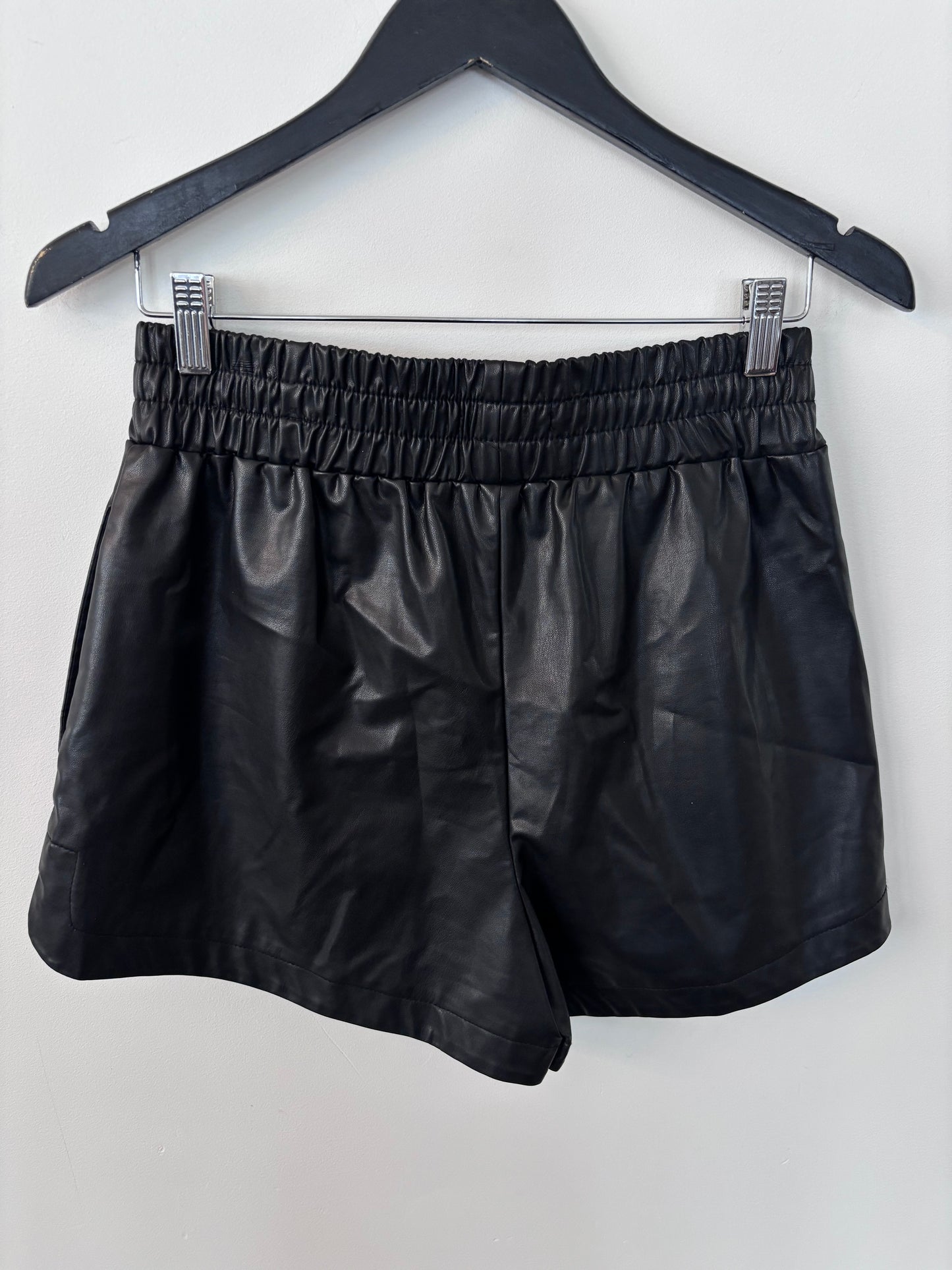 Deluc Black Vegan Leather Shorts | Medium (fits like 27/28)