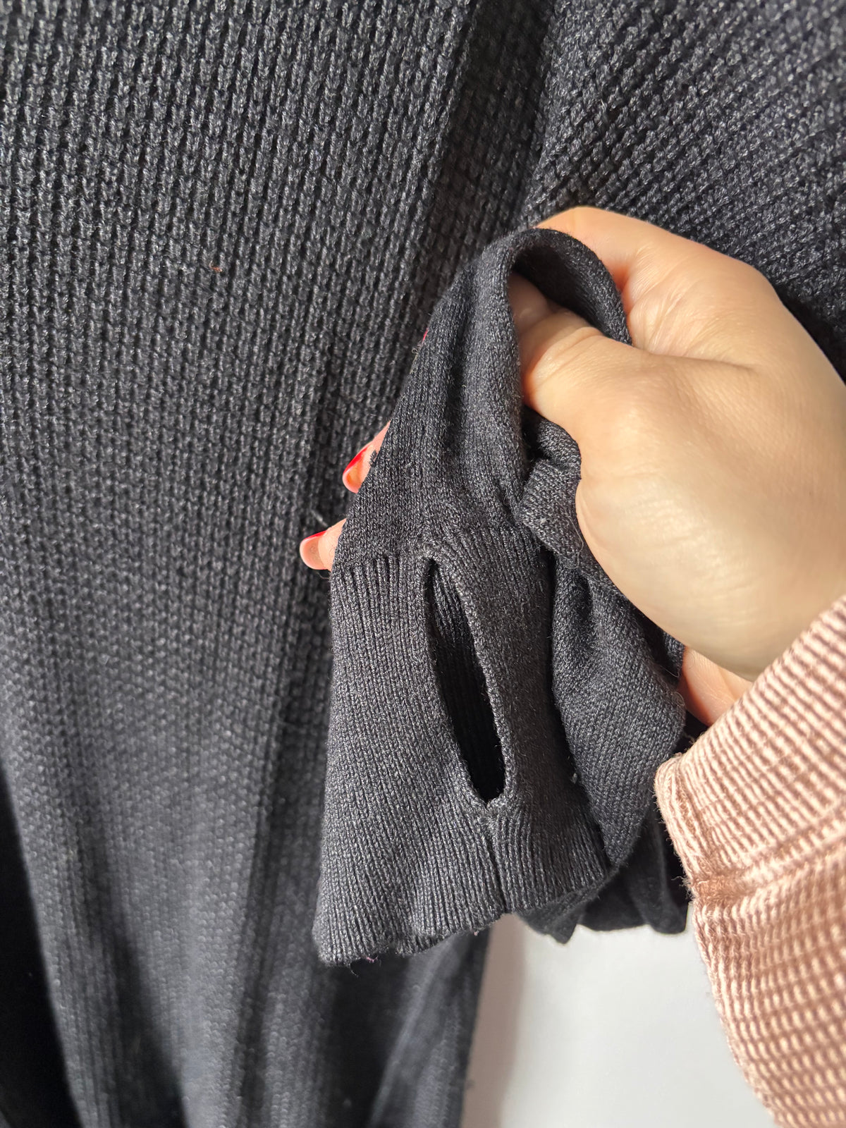 Lululemon The Sweater Life Waffle Knit Dark Grey/Black Top | Sz Large