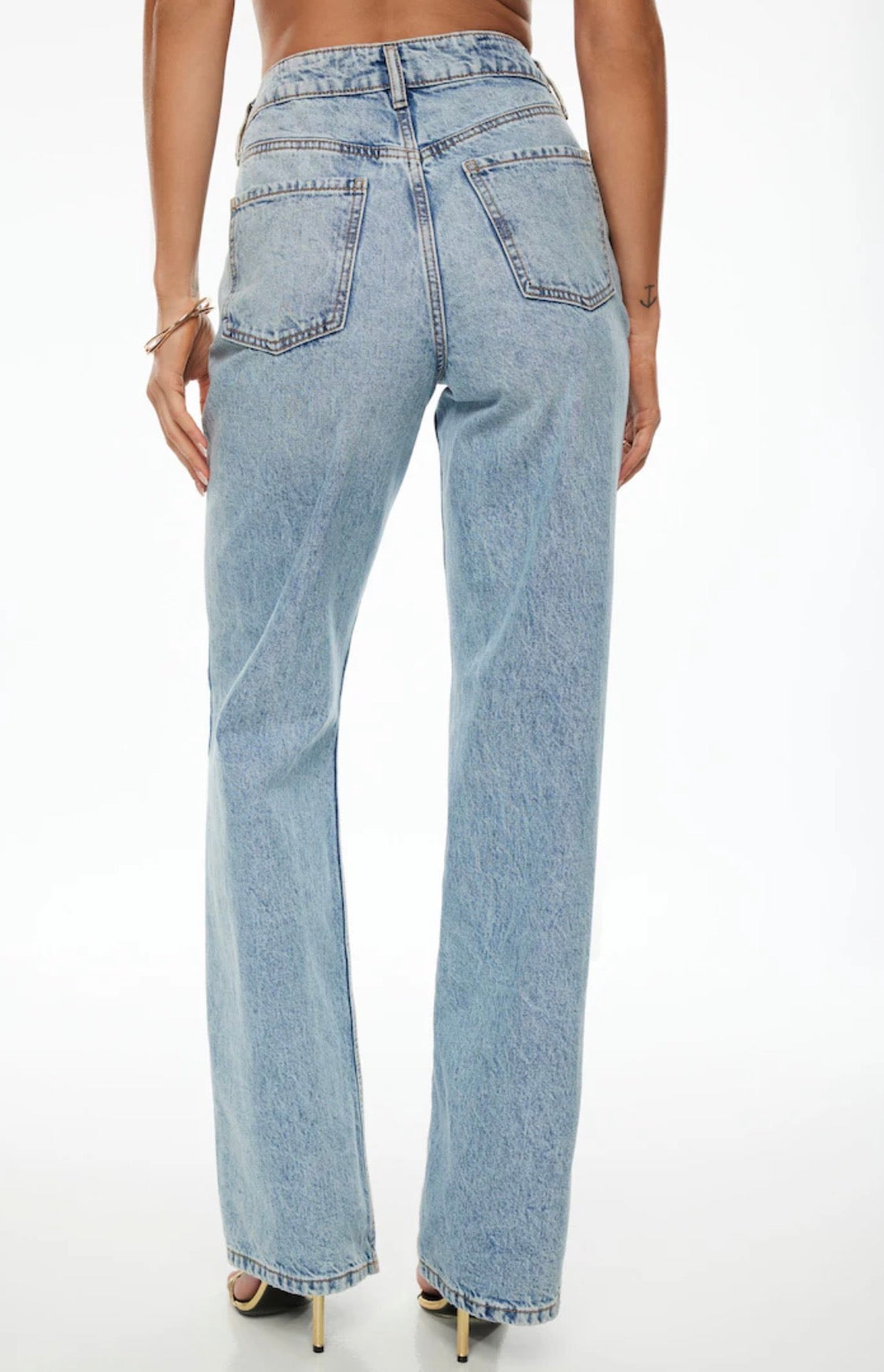 Dynamite Heidi Wide Leg Distressed Denim | Sz 28 (M164K6)