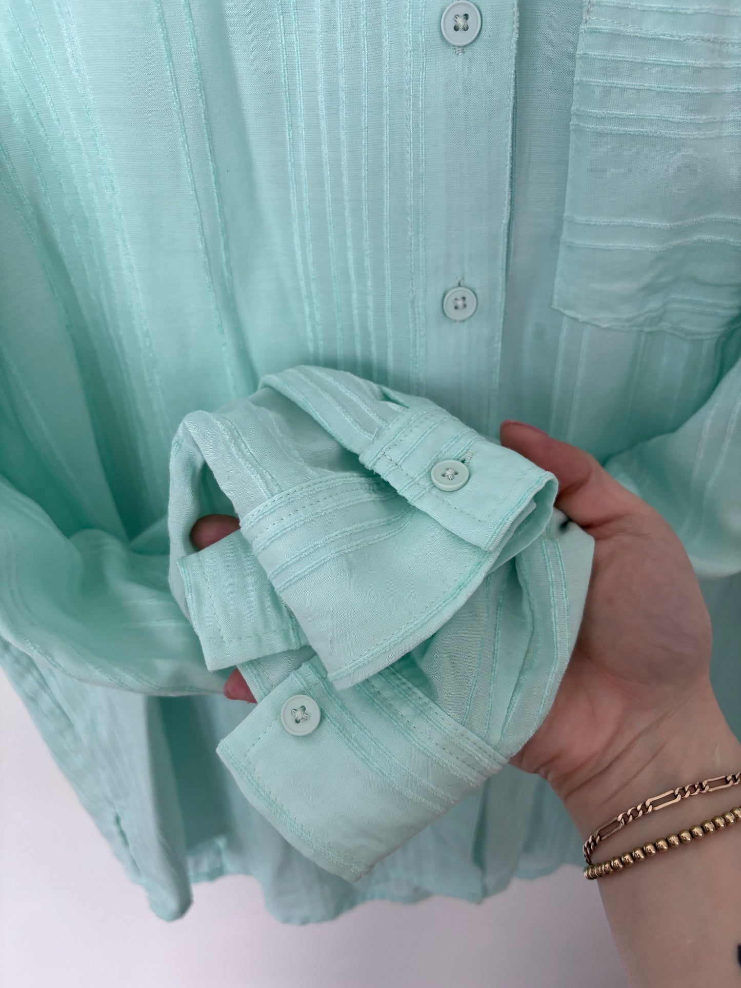Gentle Fawn Paige Seaglass Button Up Top | Sz XS (fits sz small, oversized)(M14W7)