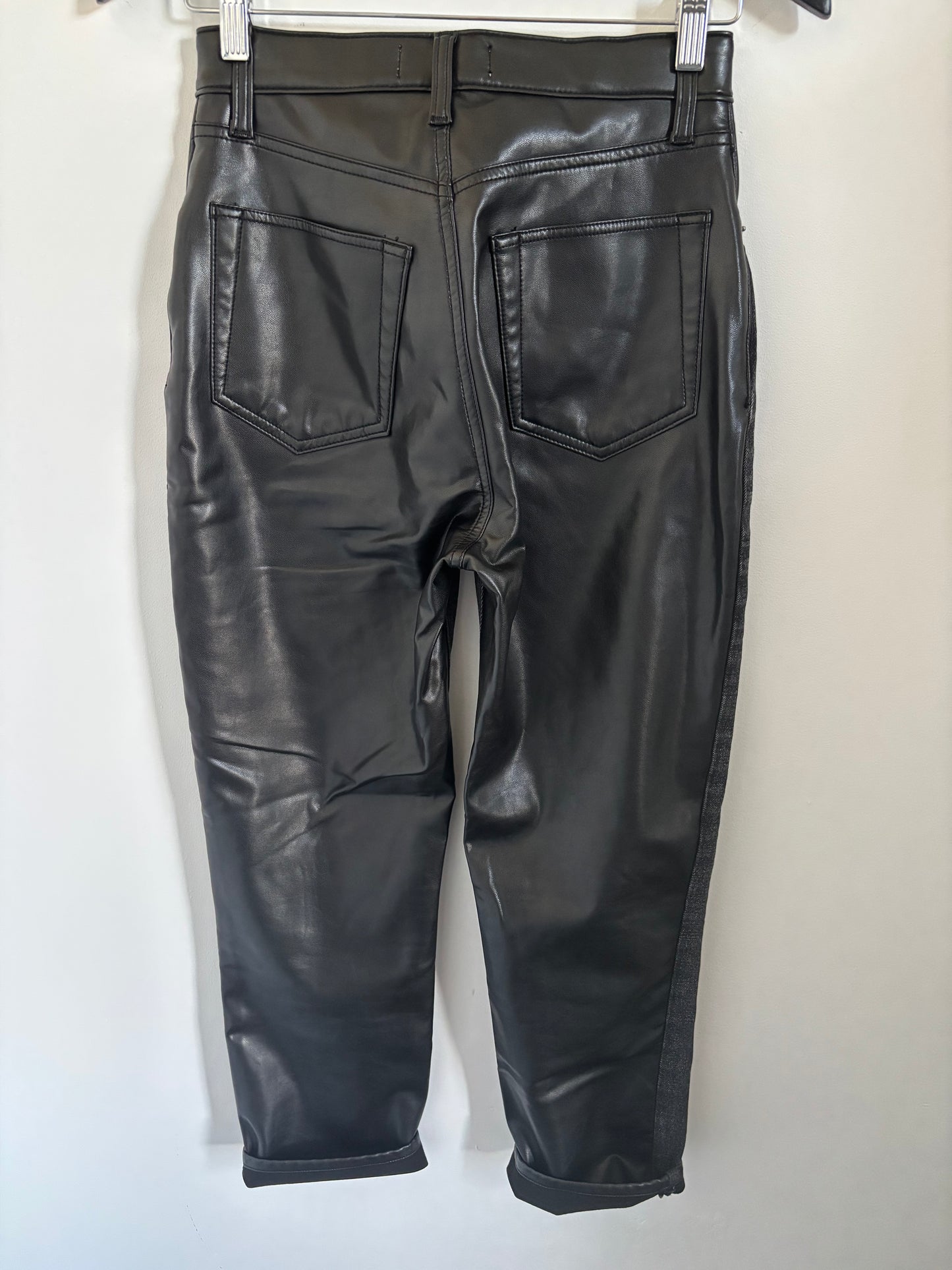 Abercrombie Mixed Fabric Ultra High Rise Ankle Straight Jean | 27 (O30L4)