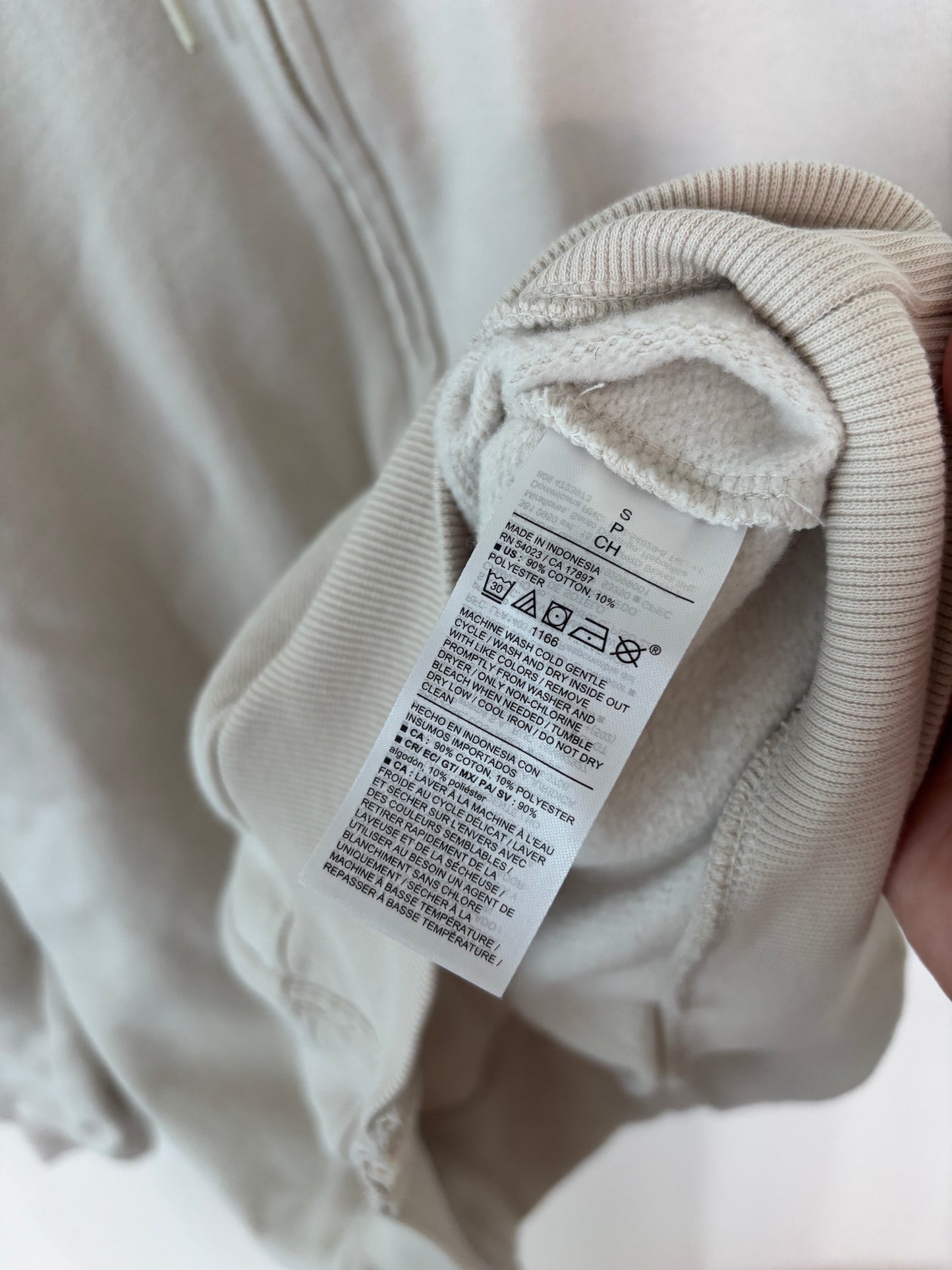 Old Navy Oversized Zip Hoodie Light Oatmeal | Sz Small (fits large)