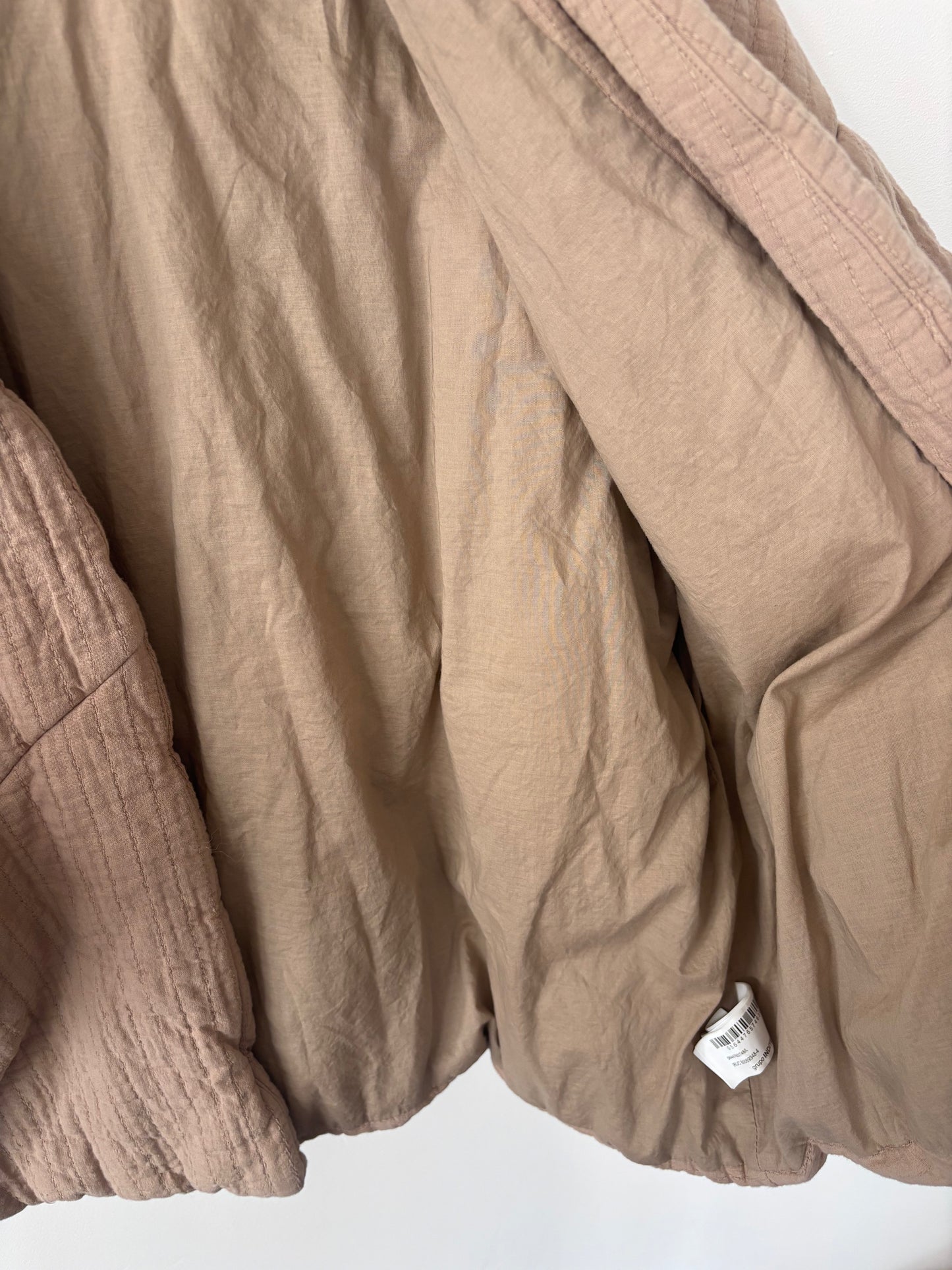 Zara Beige Quilted Open Jacket | Sz Small (girls large)