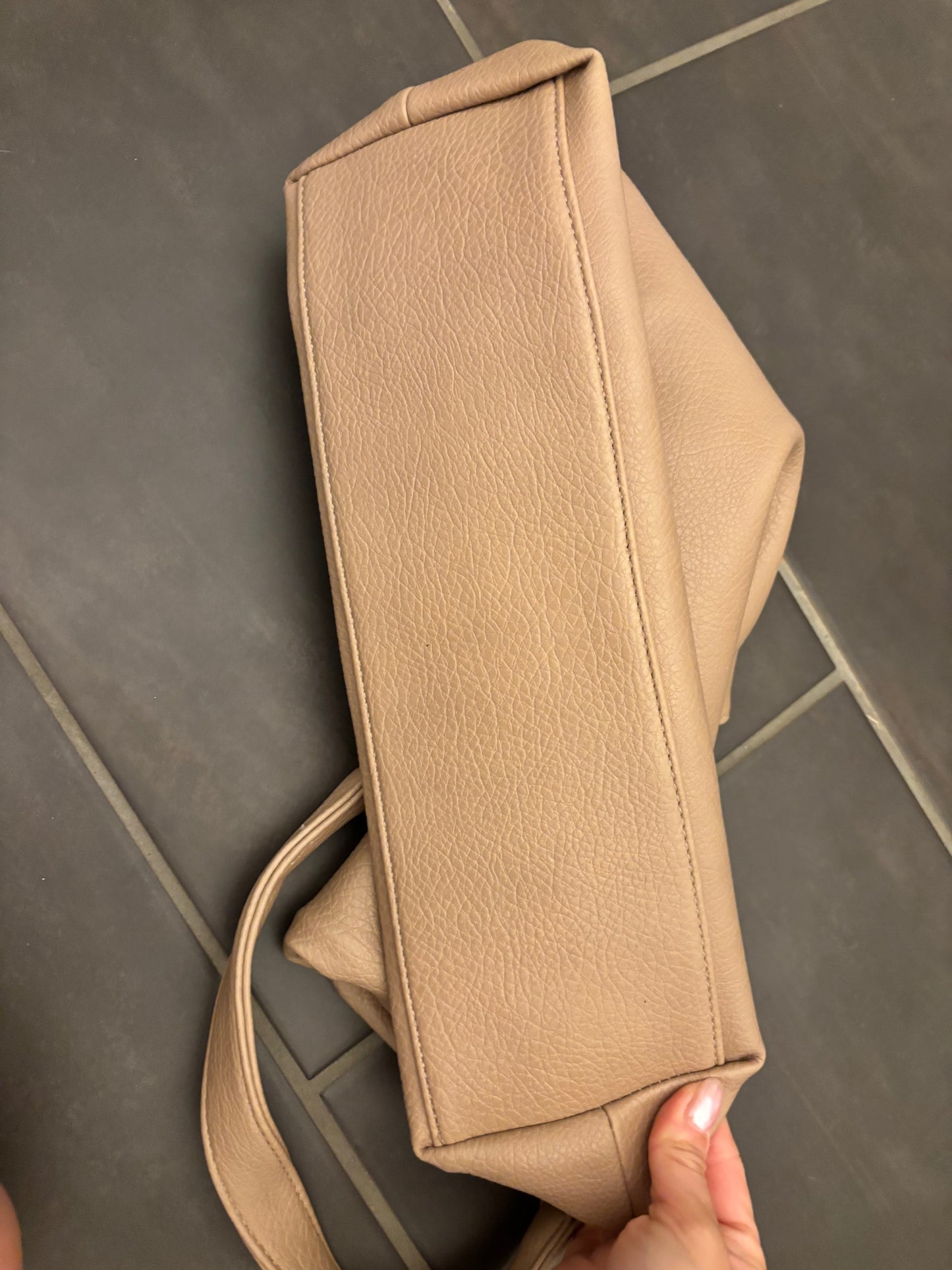 Vegan Leather Slouchy Shoulder Bag