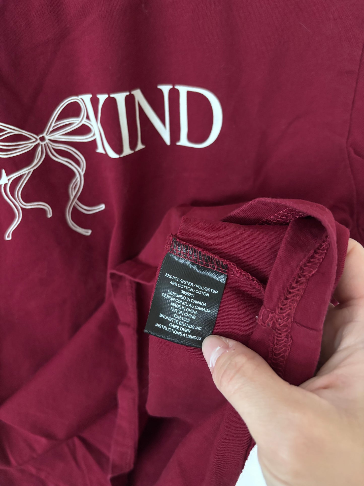 Brunette the Label Be Kind Shirt | Sz M/L (Small fit)
