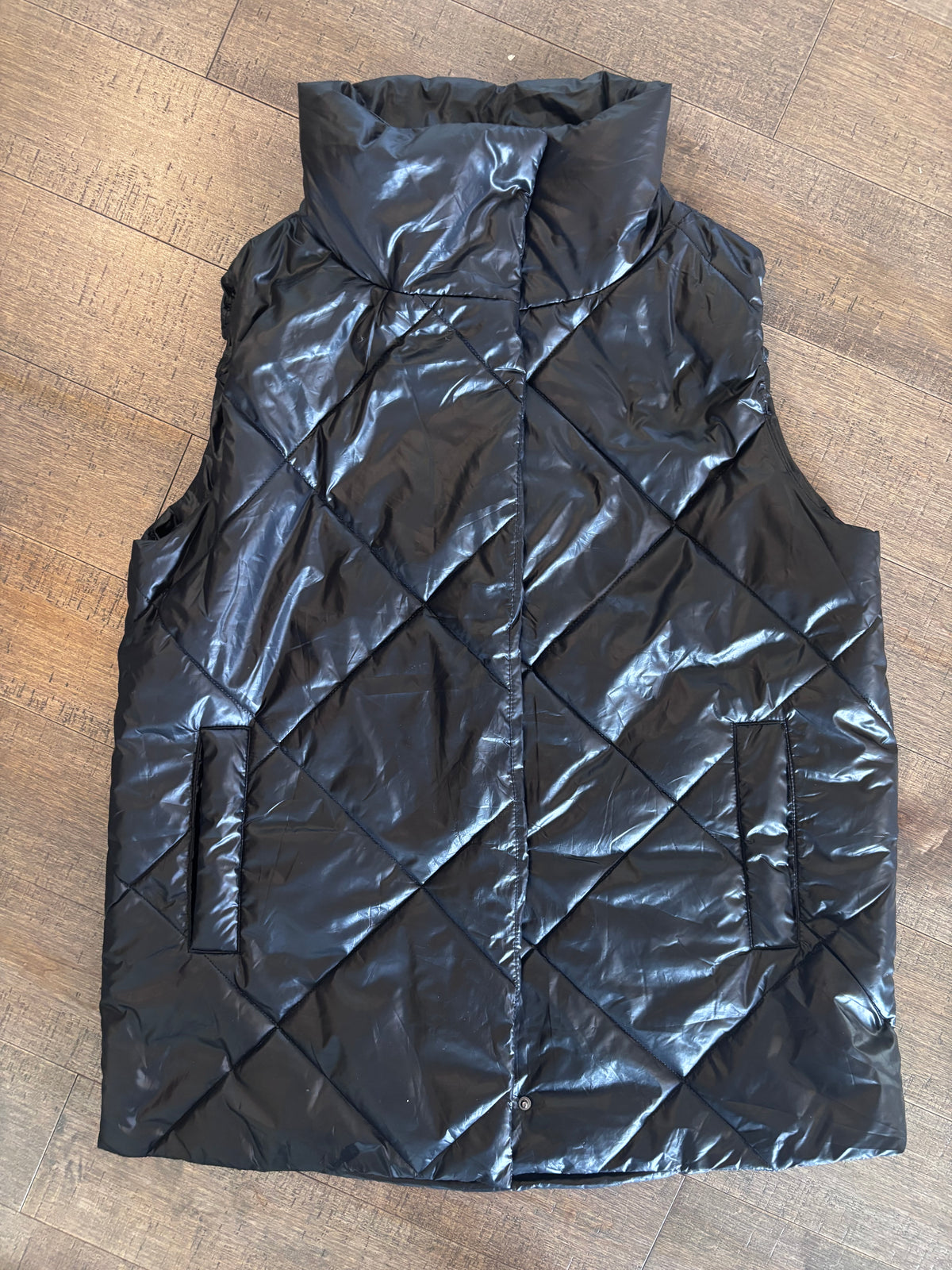 Deluc Black Pinkflo Puffer Gilet | Sz Small (oversized)(AG1)