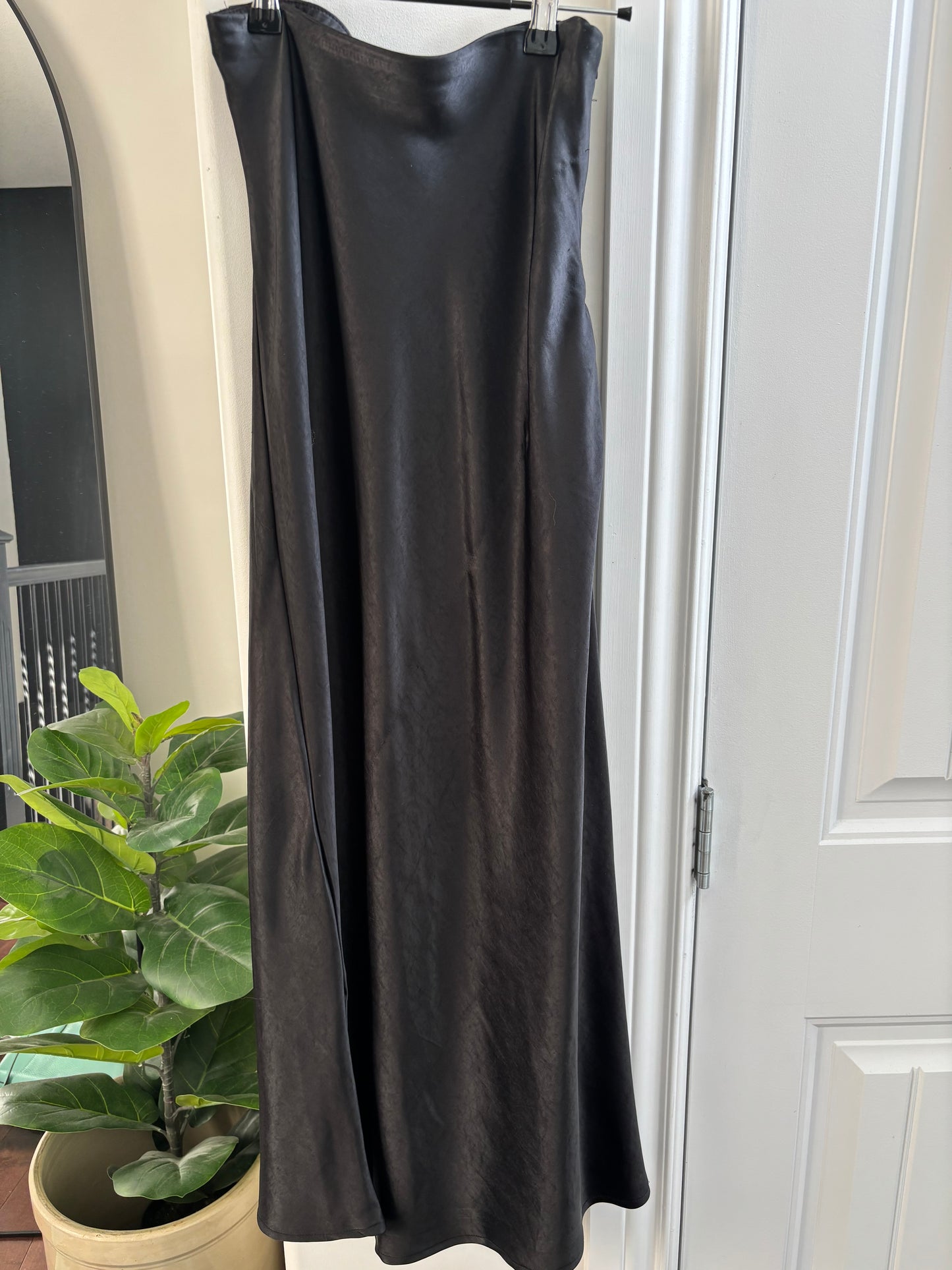 Black Tape_ Maxi Satin Skirt | XS